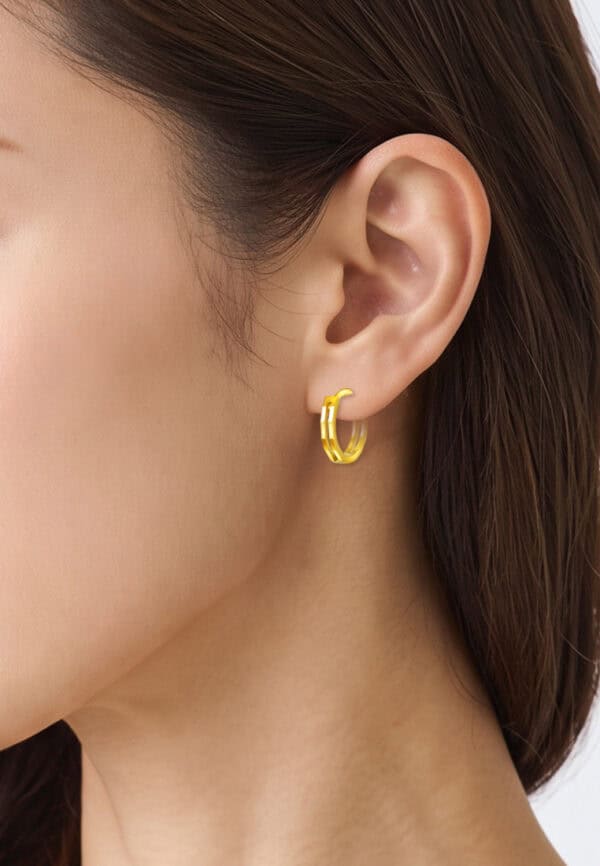 TOMEI Loop Earrings, Yellow Gold 916/22K