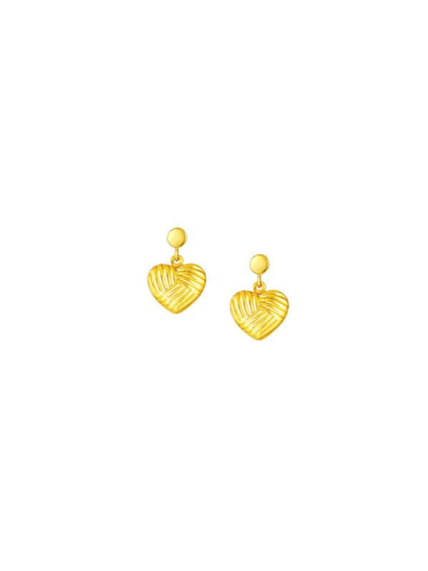 TOMEI Lusso Italia Heart Earrings, Yellow Gold 916/22K