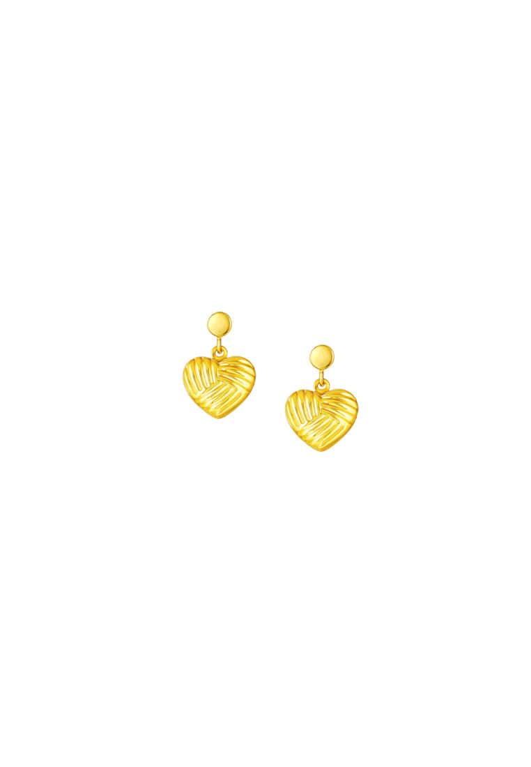 TOMEI Lusso Italia Heart Earrings, Yellow Gold 916/22K