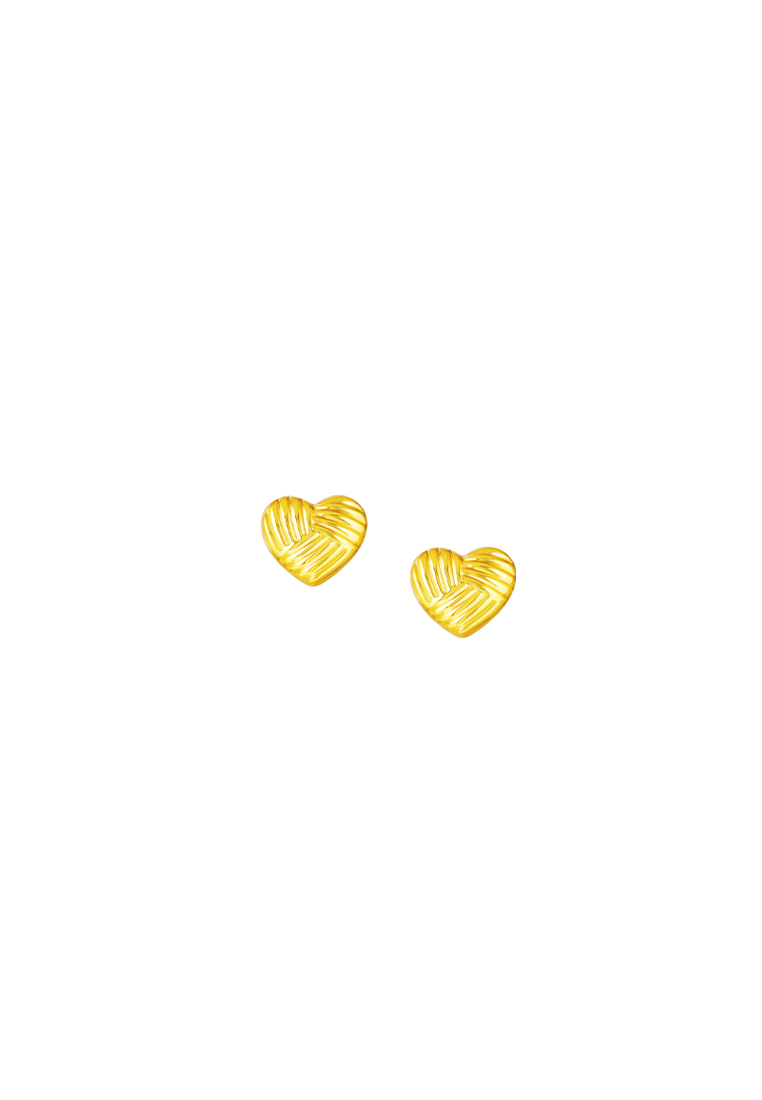 TOMEI Lusso Italia Heart Earrings, Yellow Gold 916/22K