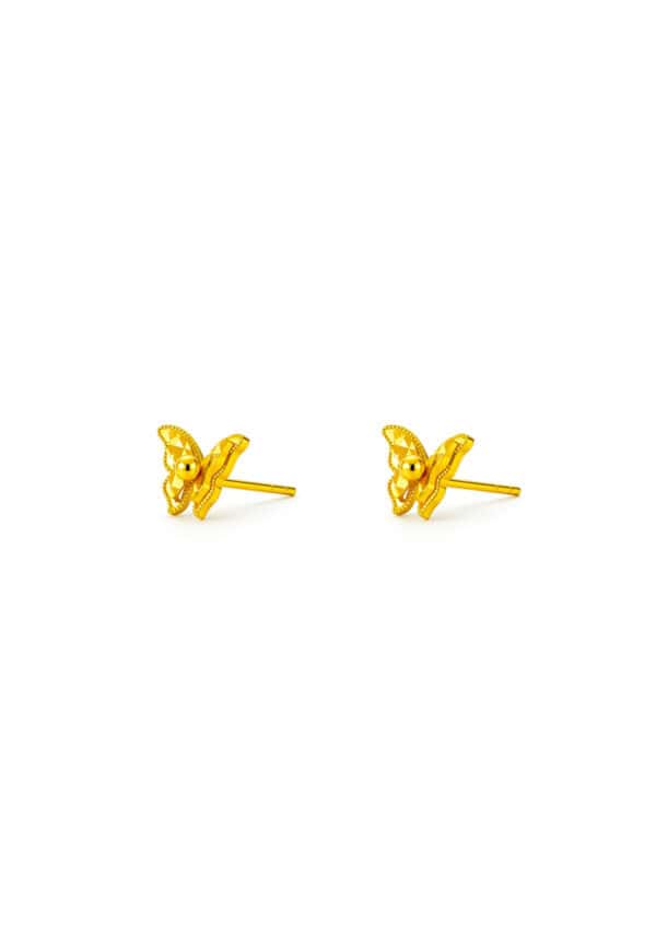 TOMEI Butterfly Earrings, Yellow Gold 999/24K