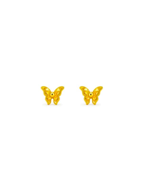 TOMEI Butterfly Earrings, Yellow Gold 999/24K