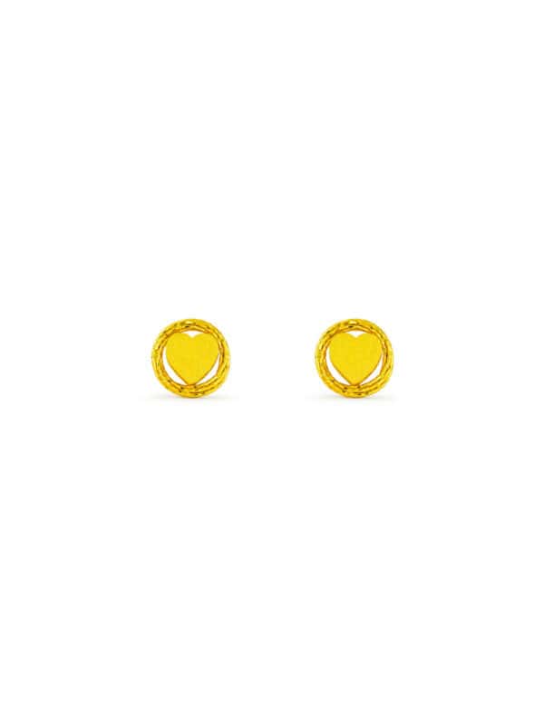 TOMEI Heart Earrings, Yellow Gold 999/24K