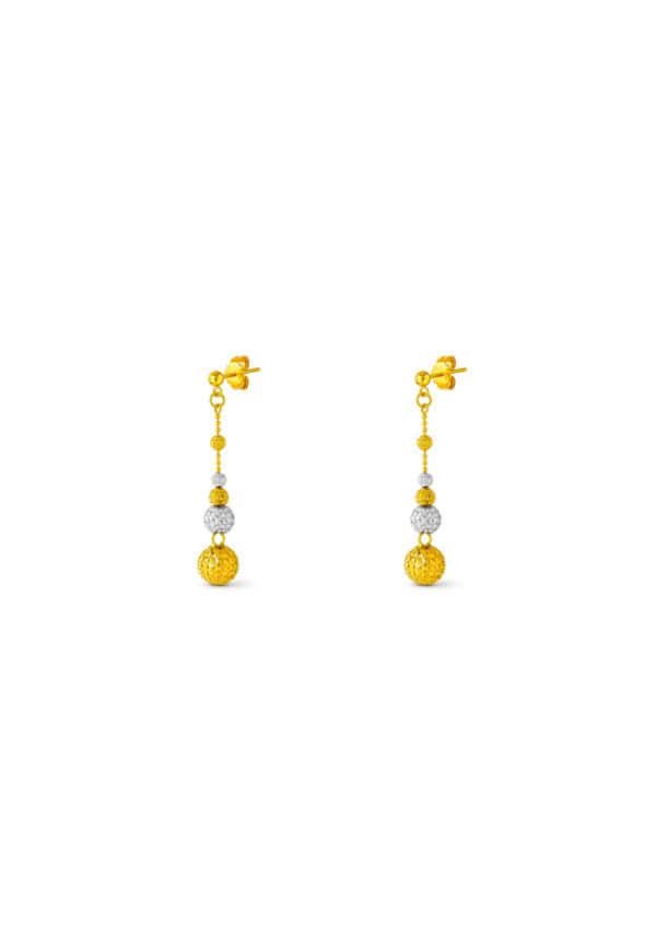 TOMEI Dual-Tone Earrings, Yellow Gold 916/22K