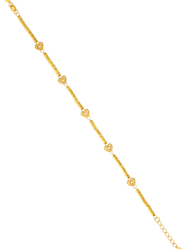 TOMEI Heart Bracelet, Yellow Gold 916/22K