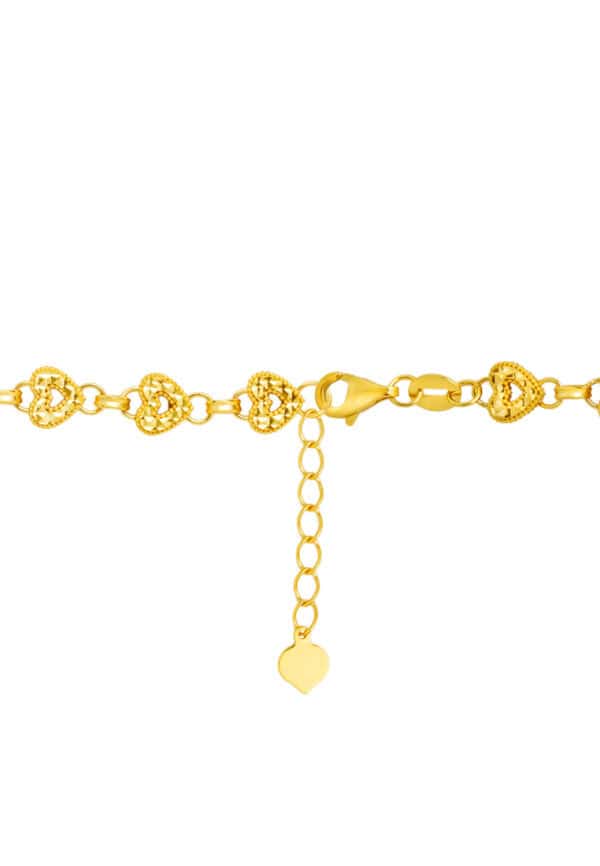 TOMEI Heart Bracelet, Yellow Gold 916/22K