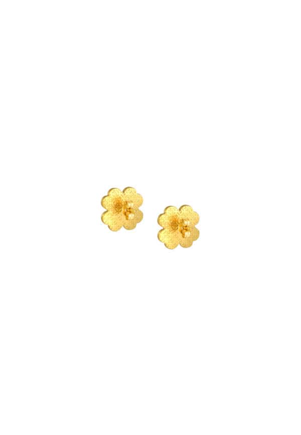 TOMEI Four Leave Clover Earrings, Yellow Gold 916/22K