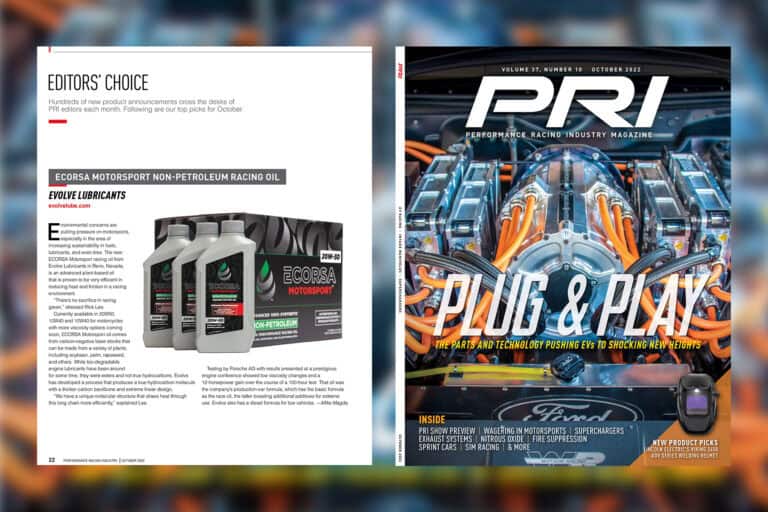 PRI Editors’ Choice Selects ECORSA Motorsport Non-Petroleum Racing Oil