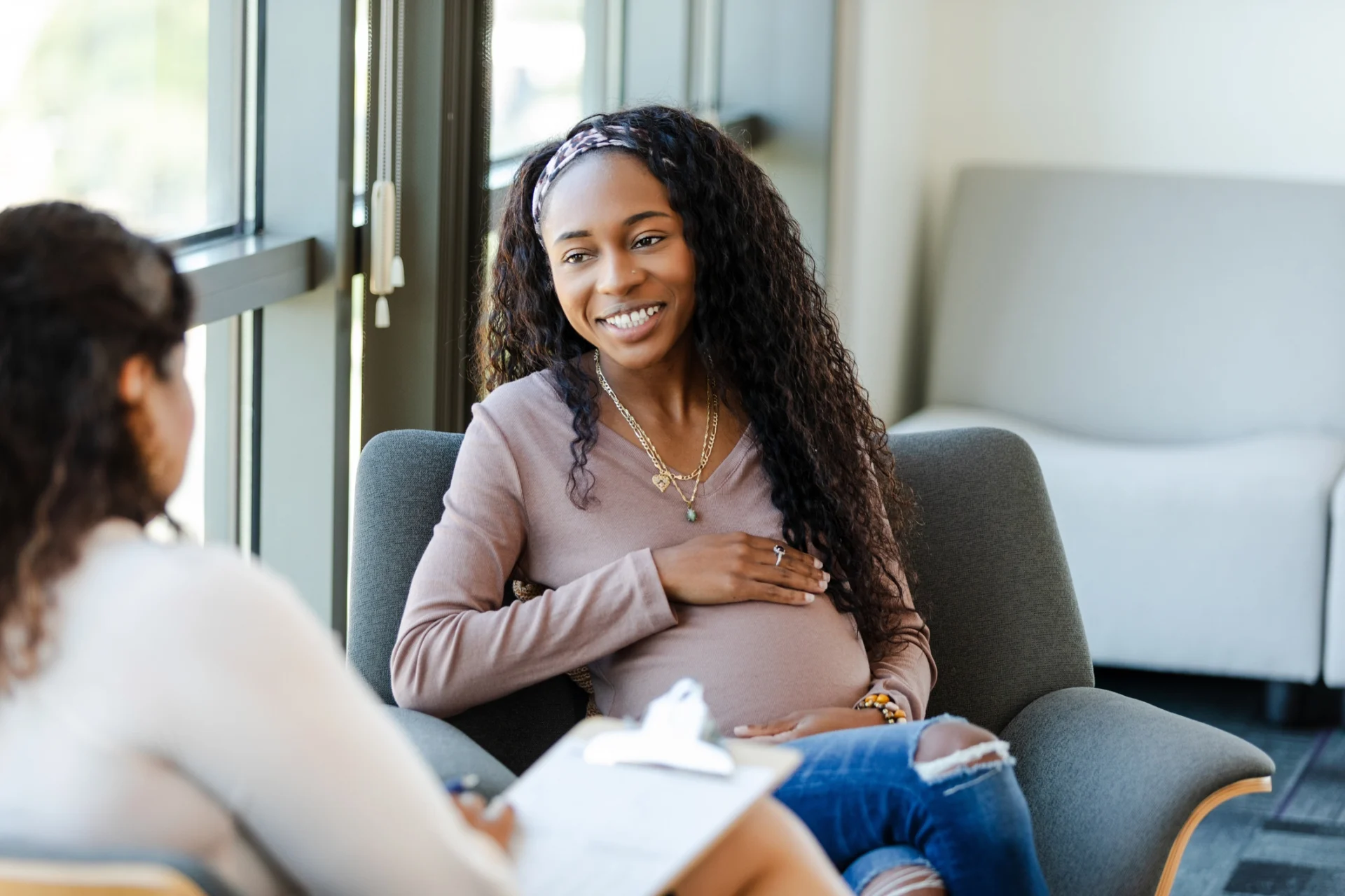 Consultation at med spa for facials while pregnant