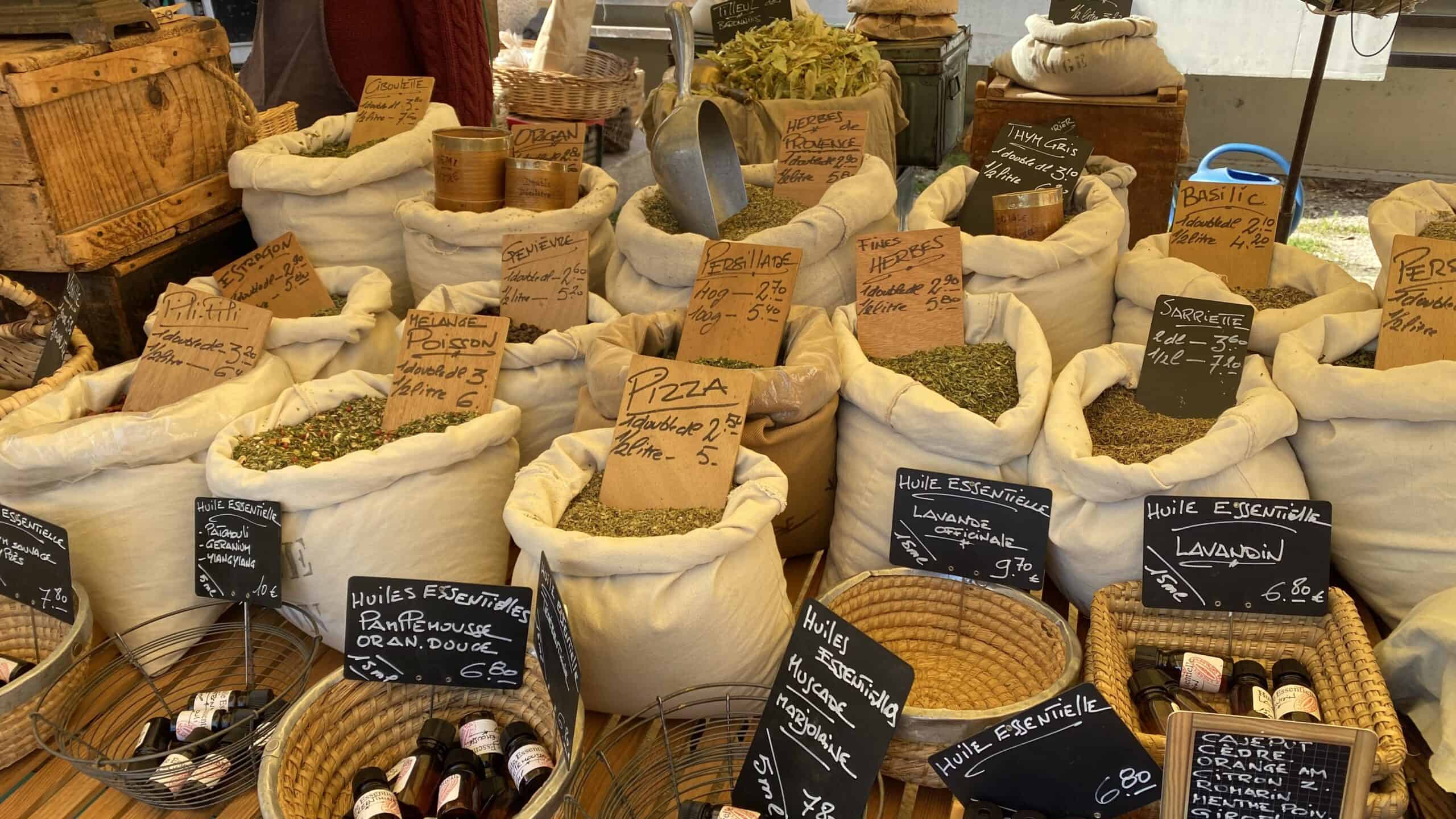 Spices and dried herbs from the region
