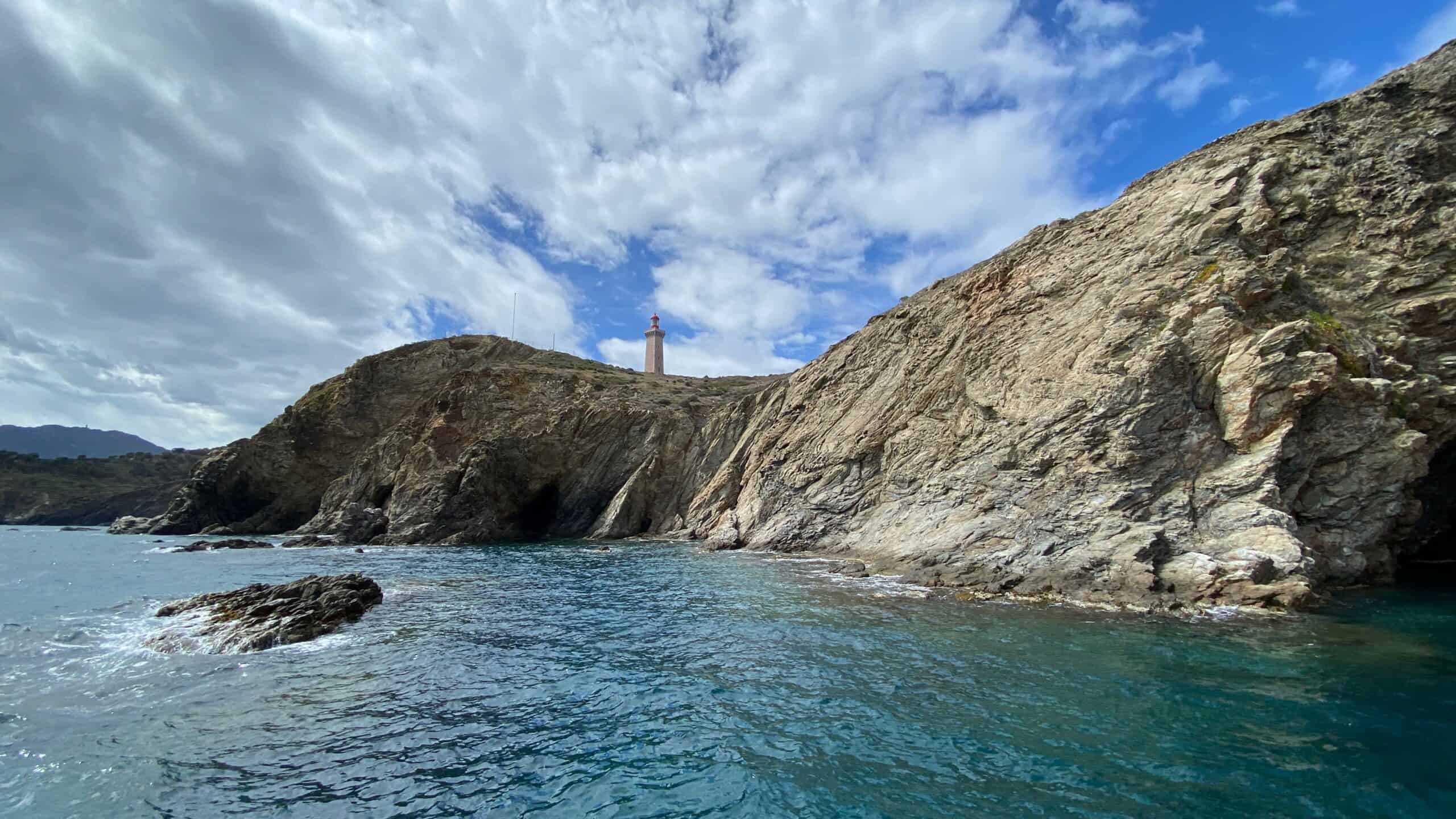 View of the rugged coastline during a boat ride