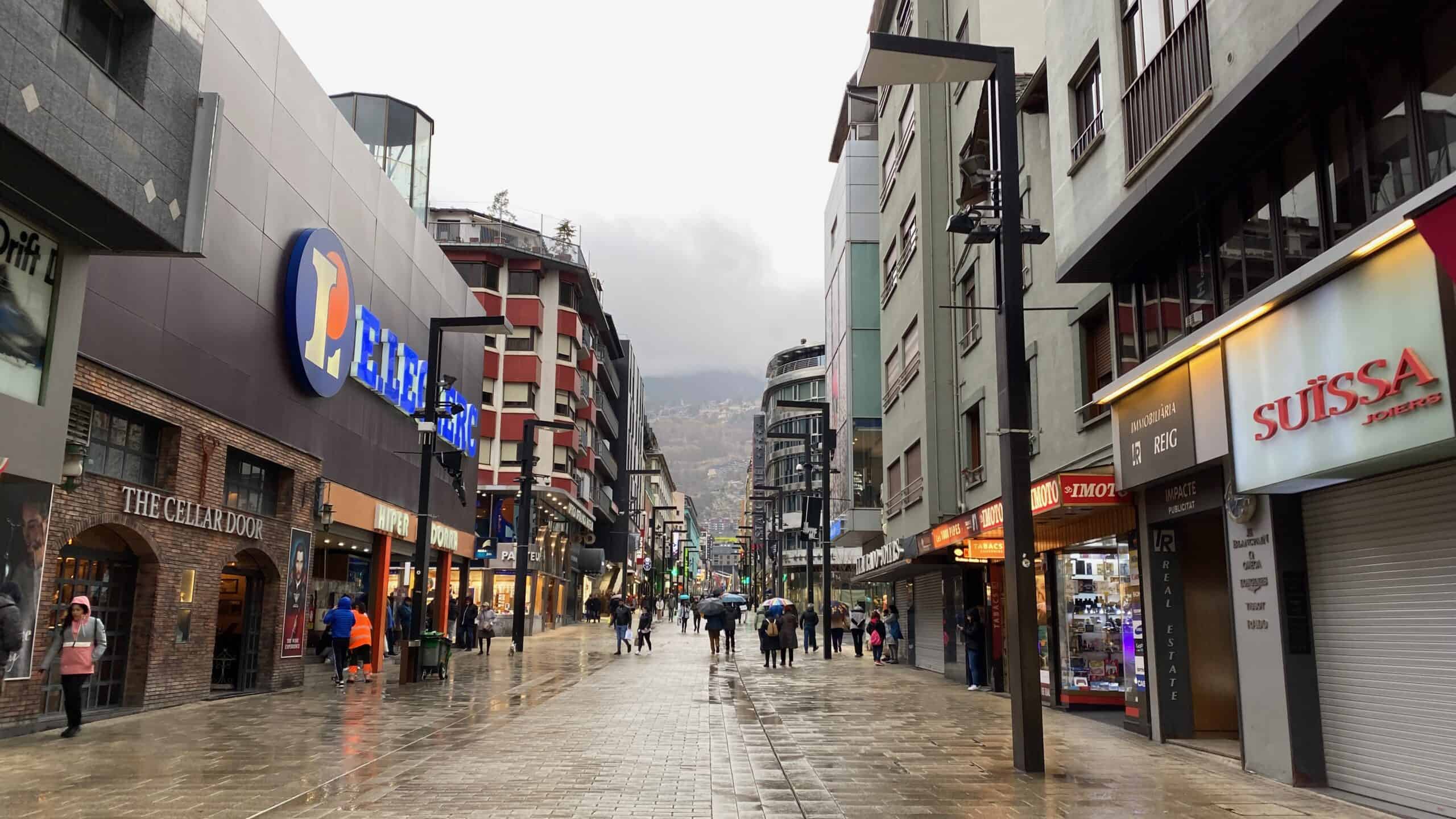 The shopping mile in Andorra