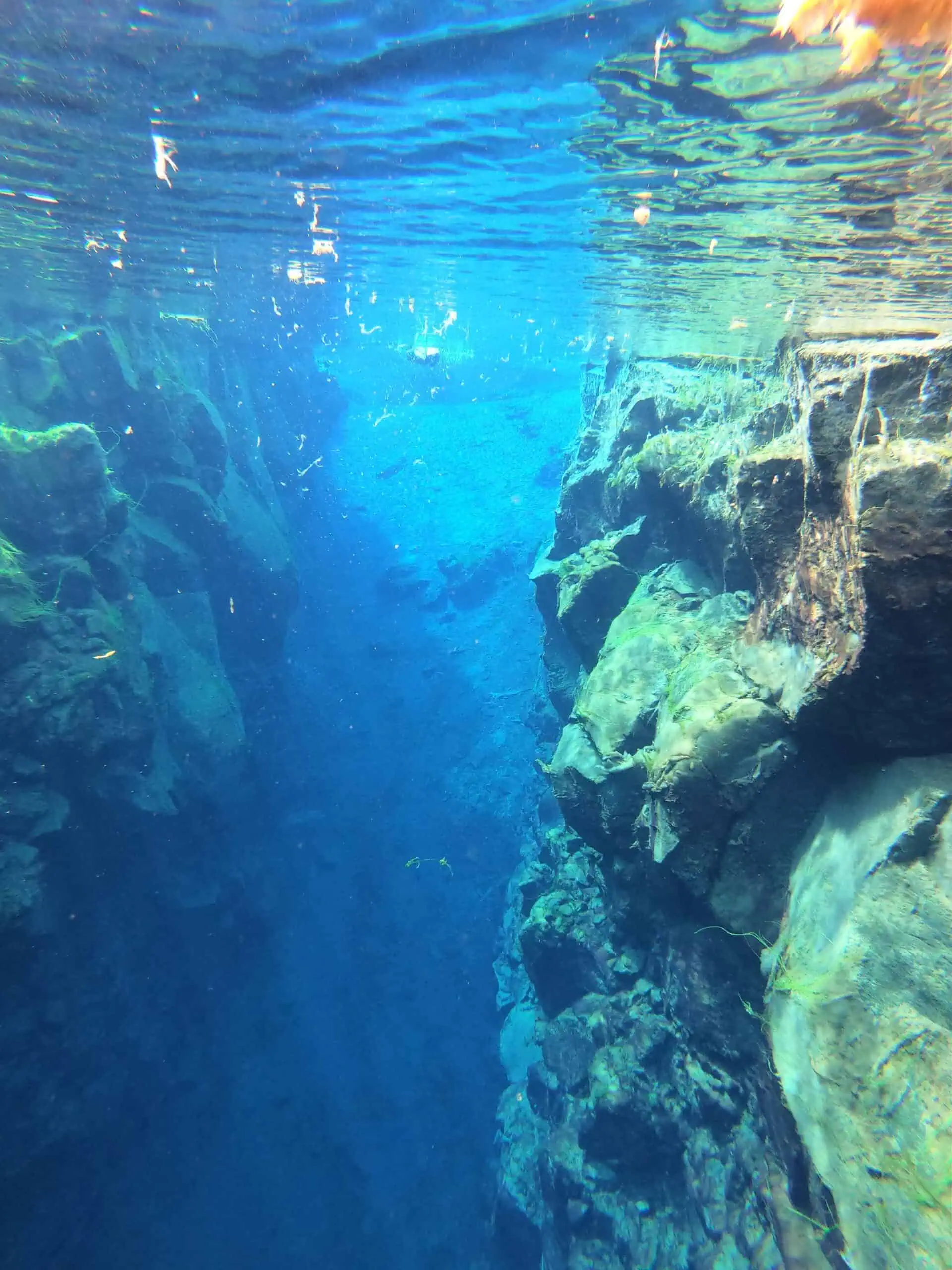 The clear water in the fissure