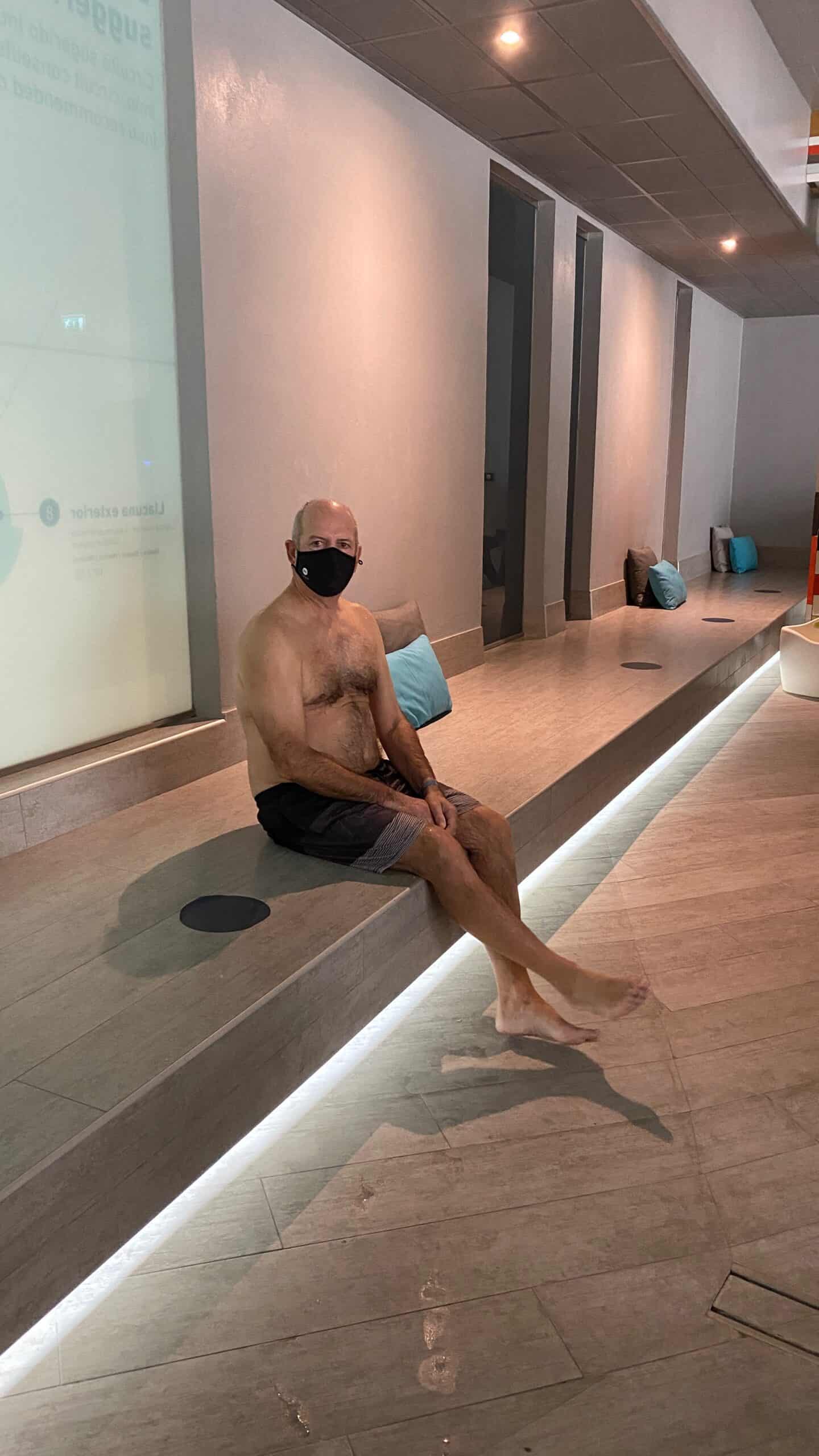 Hot marble walls and benches