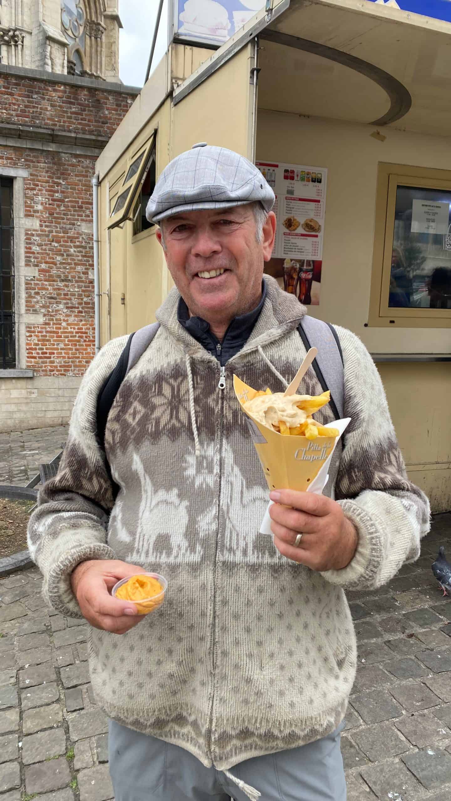 Enjoying Belgian Frites in Brussels