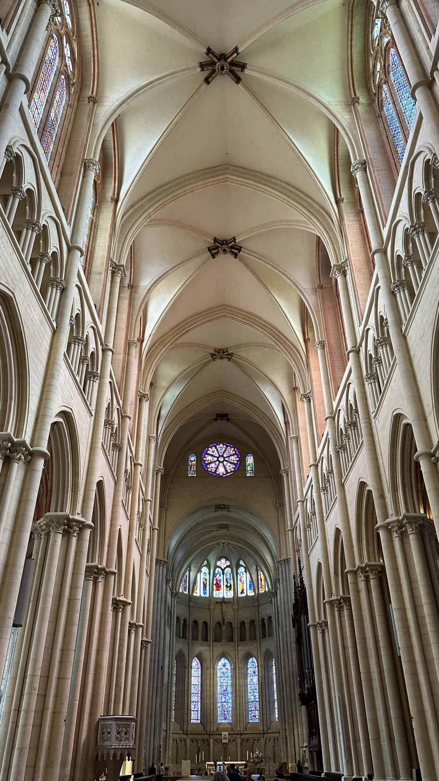 The high ceilings of the Lyon Cathedral