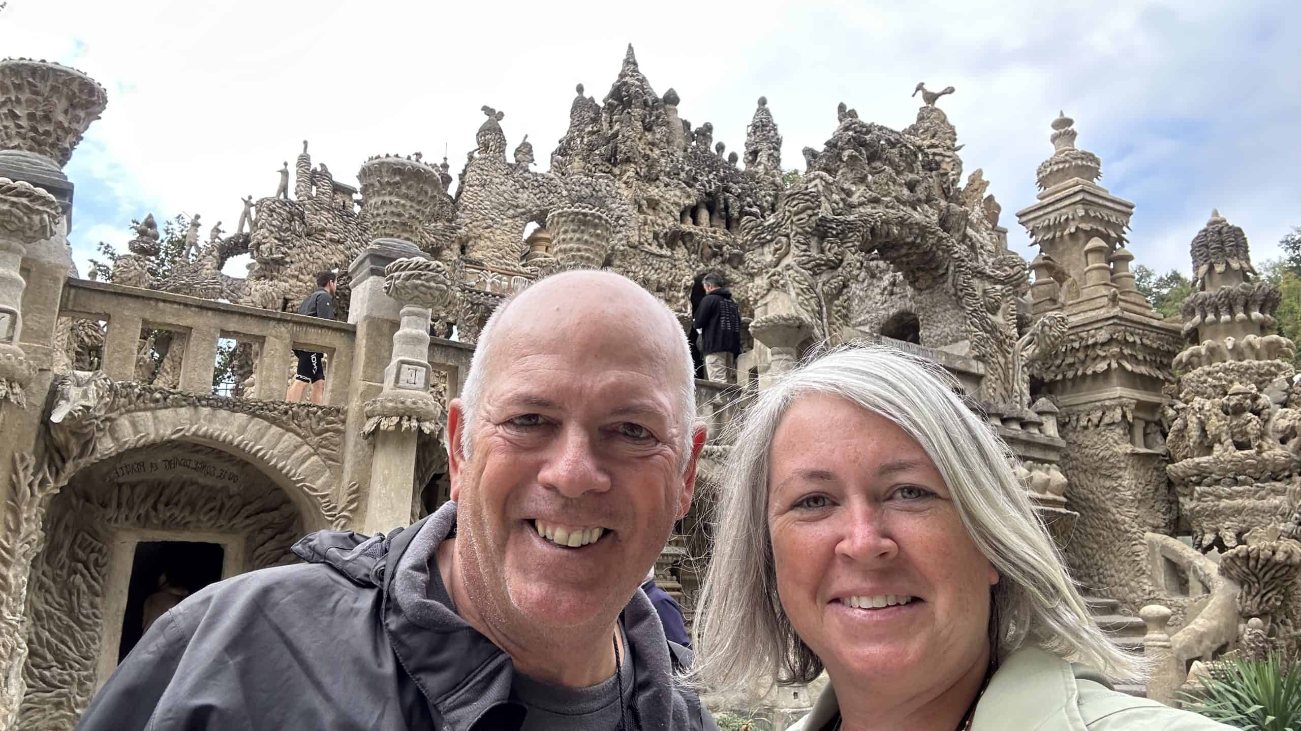 Our photo in front of the Cheval Palace