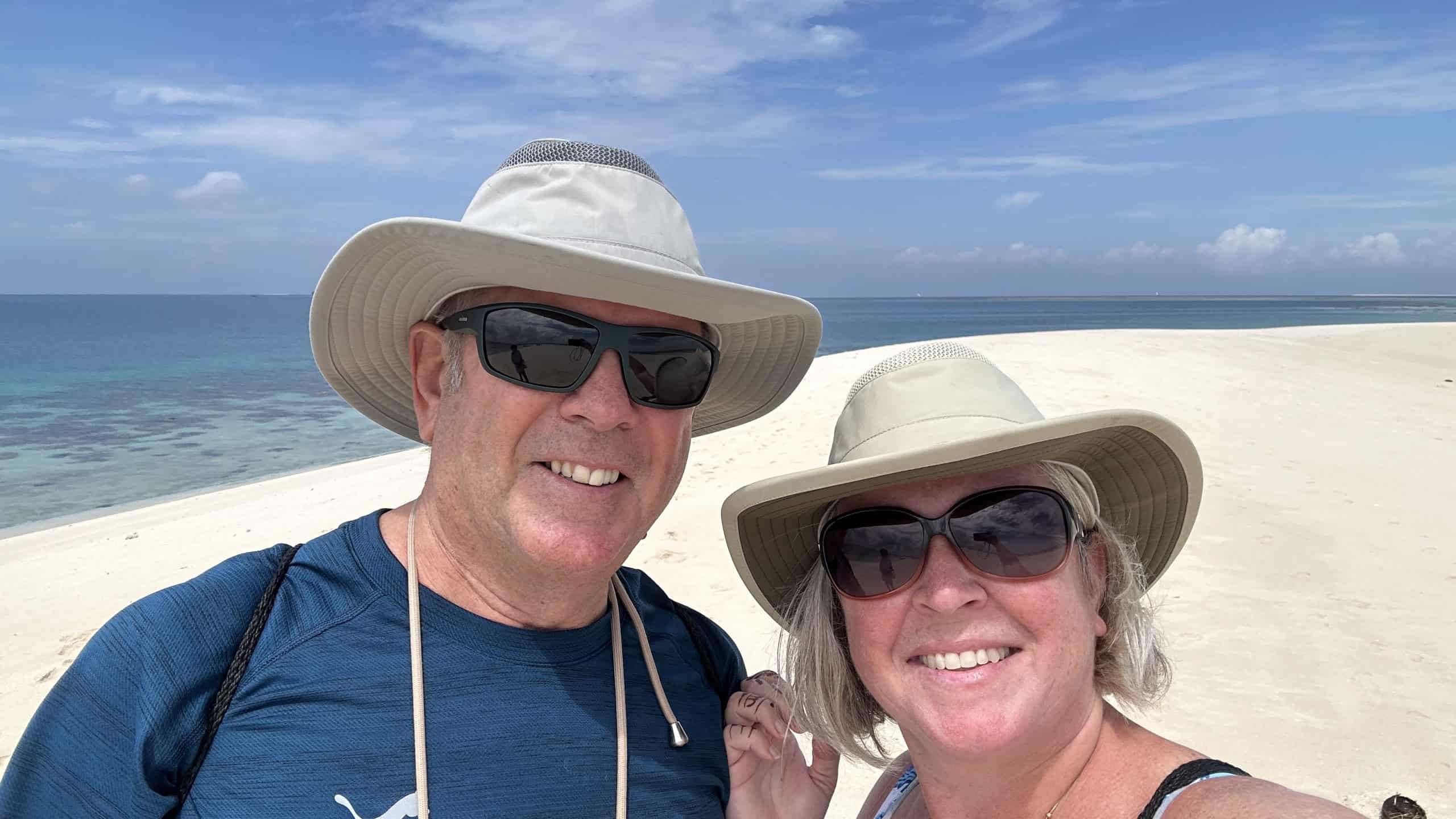 Our selfie on the sandbank