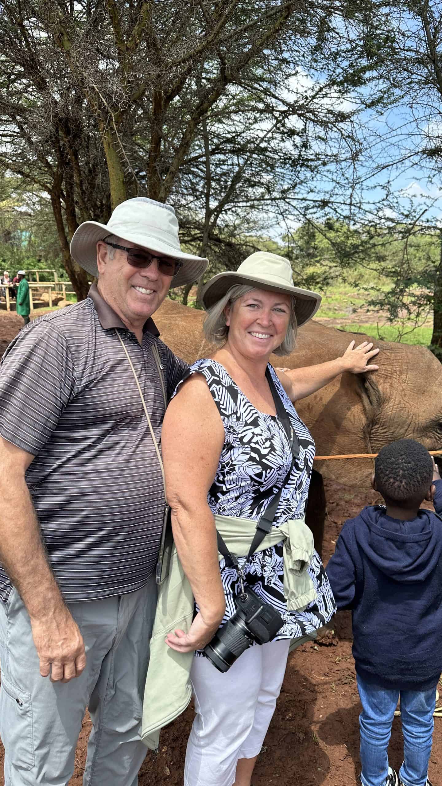 Patting the elephant