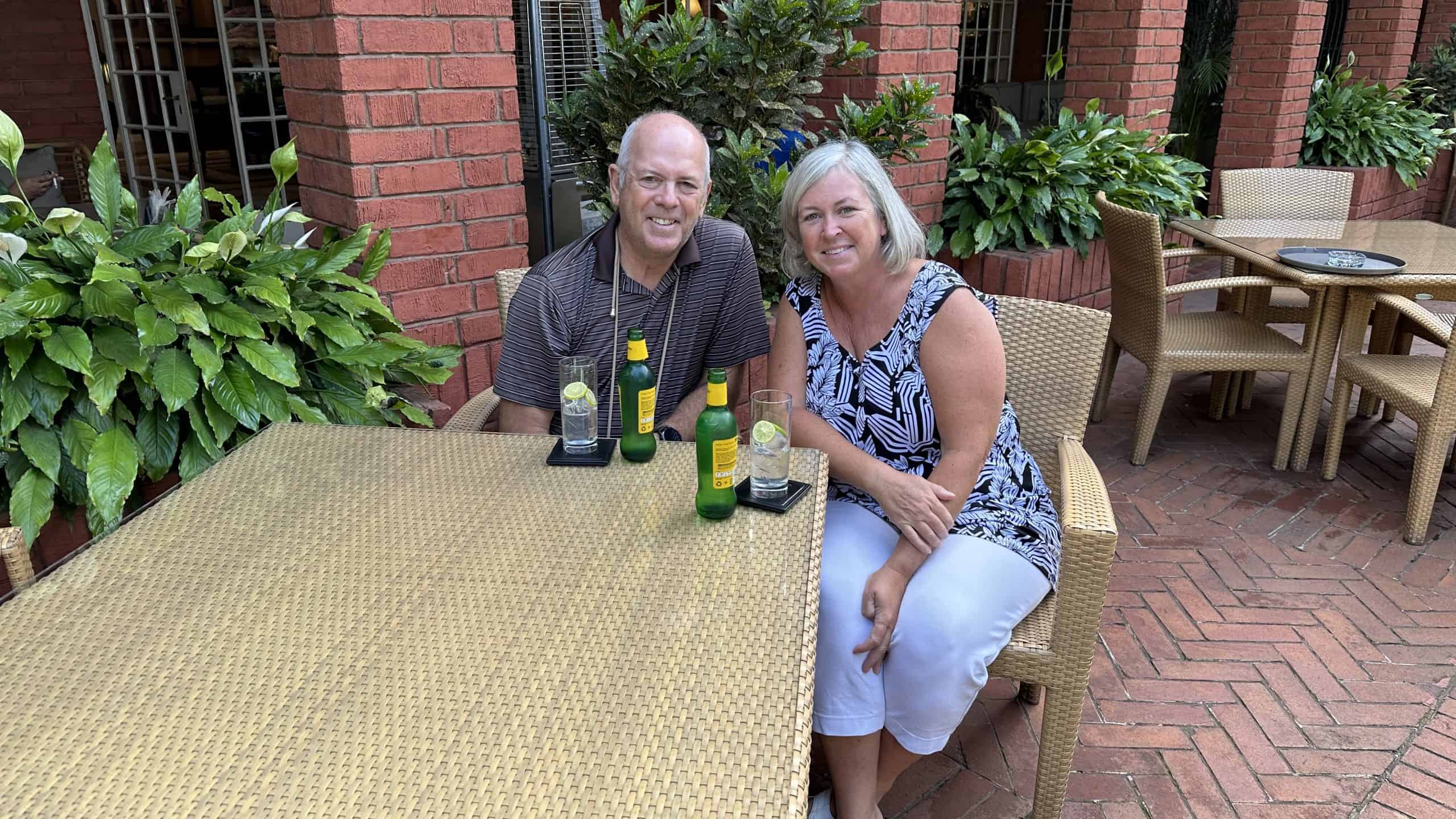 Enjoying drinks on the Cin Cin patio