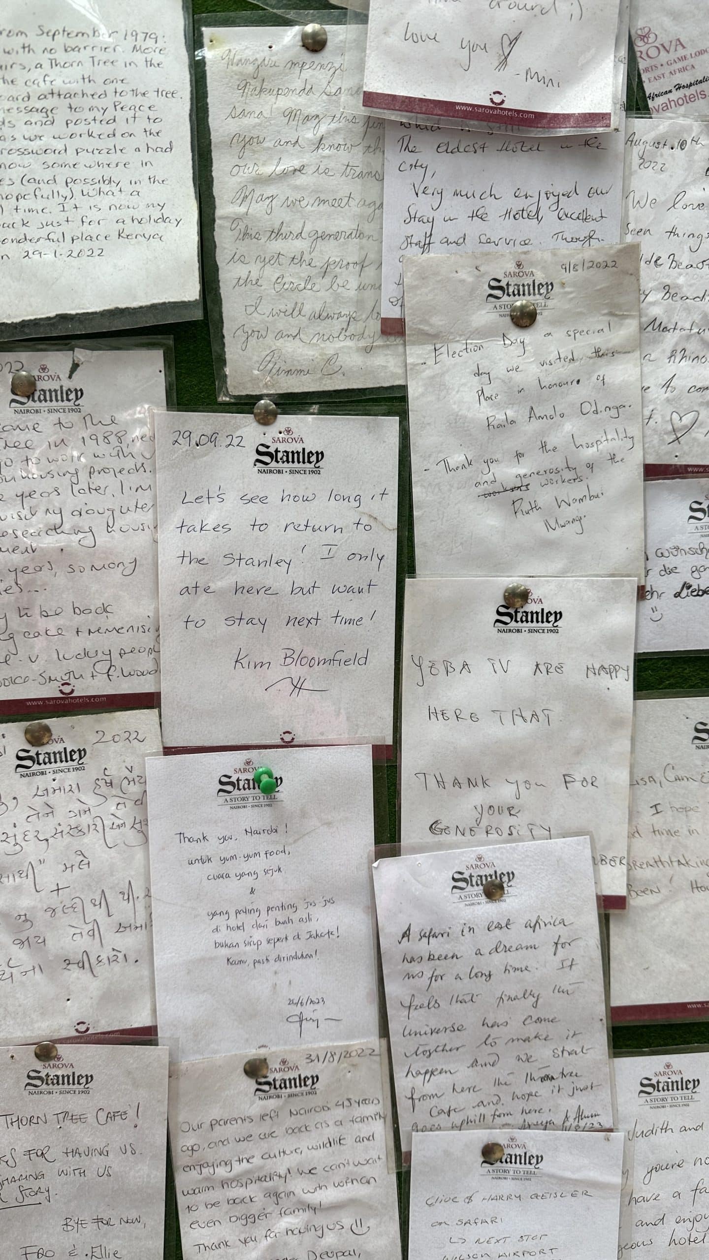 Notes on the memo board