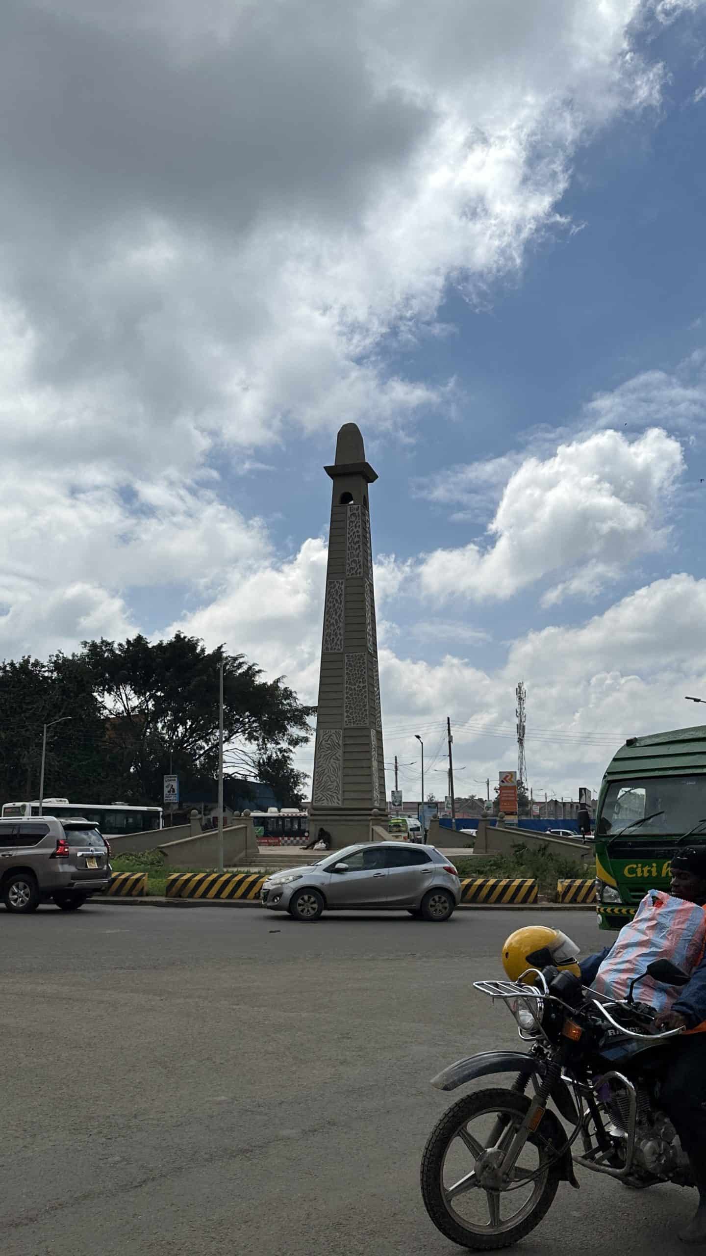 Roundabout between uptown and downtown Nairobi