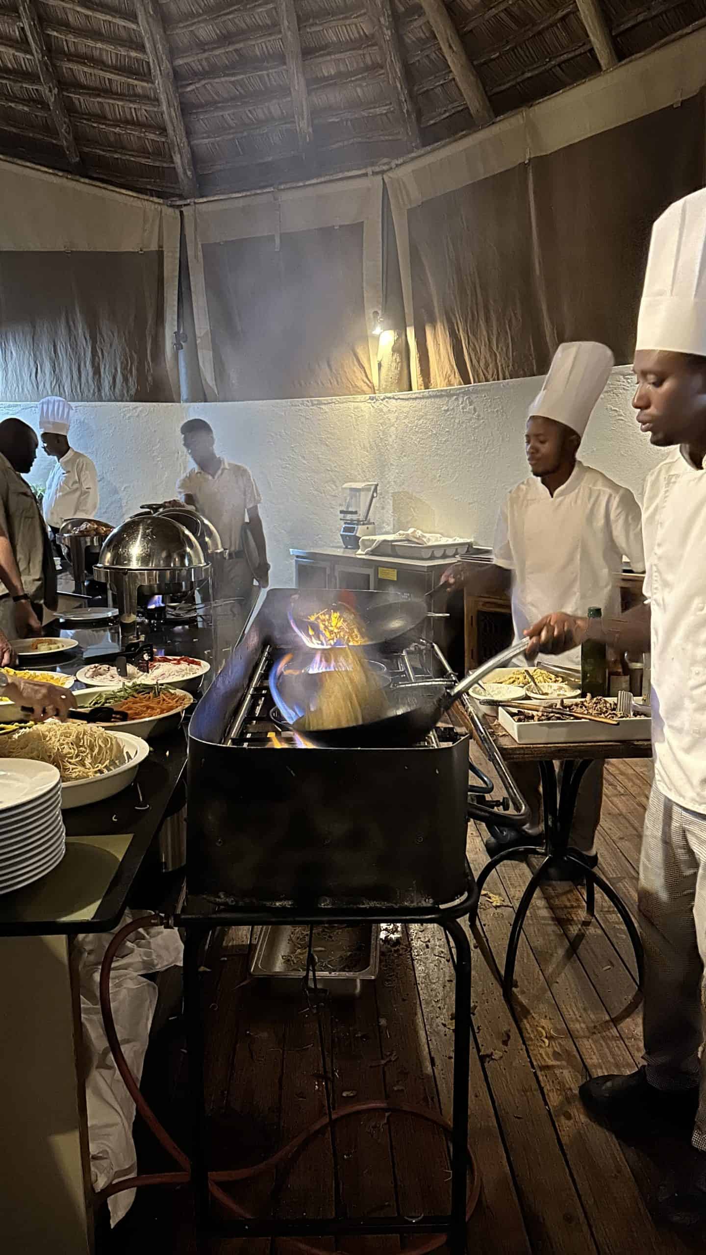 Chefs cooking the meals for the evening
