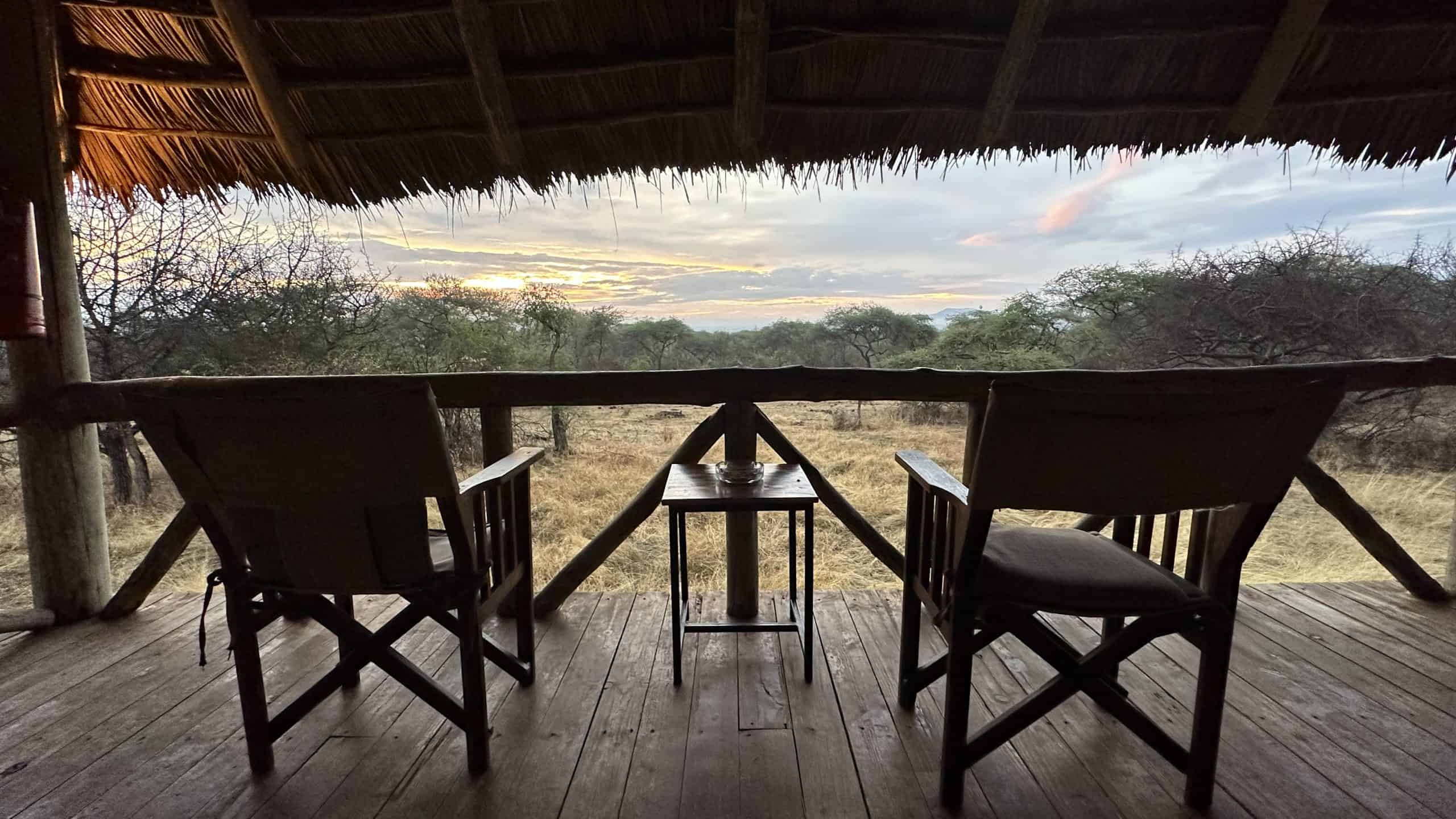 Patio of a tented camp