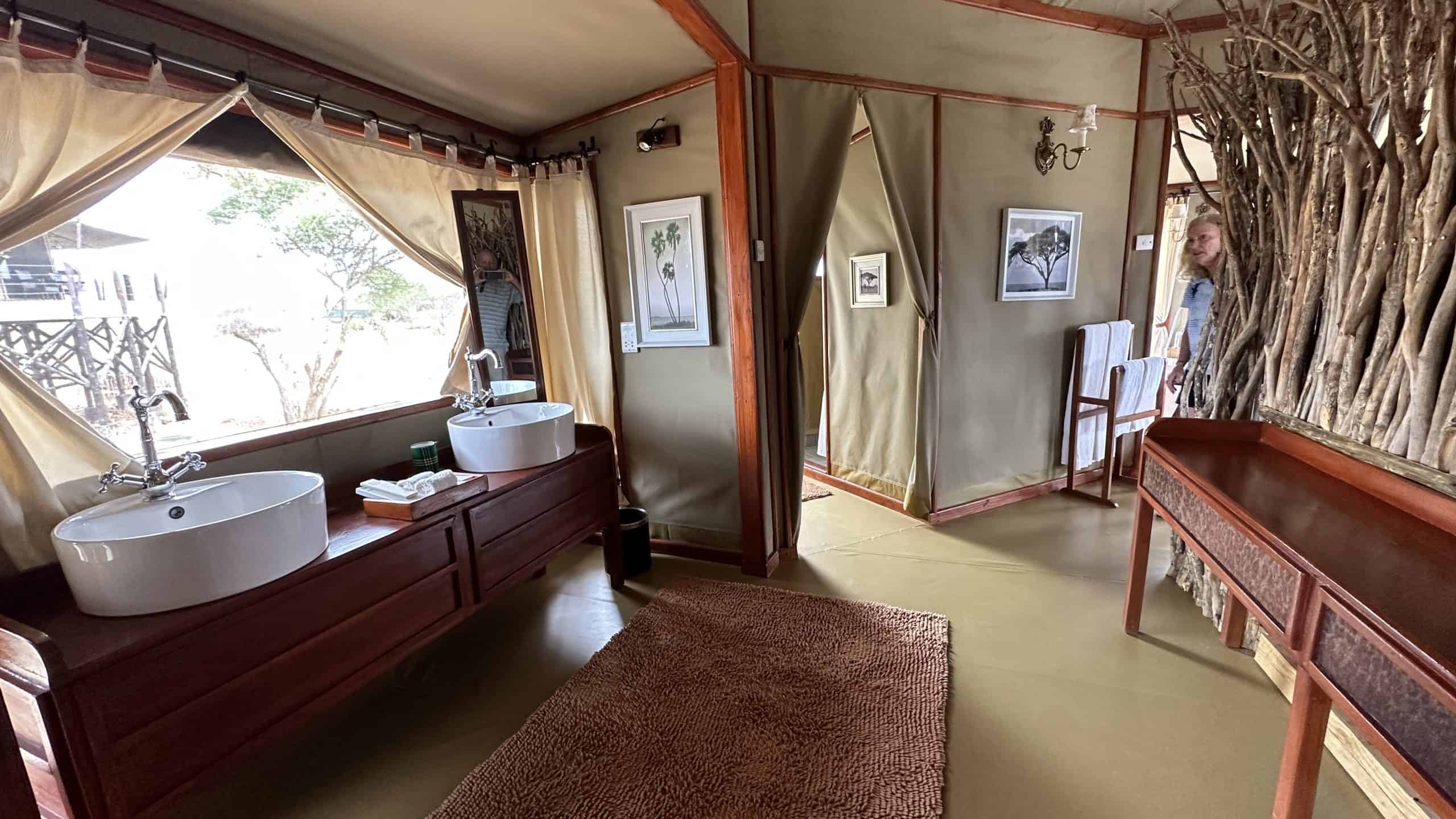 Bathroom area in the tent