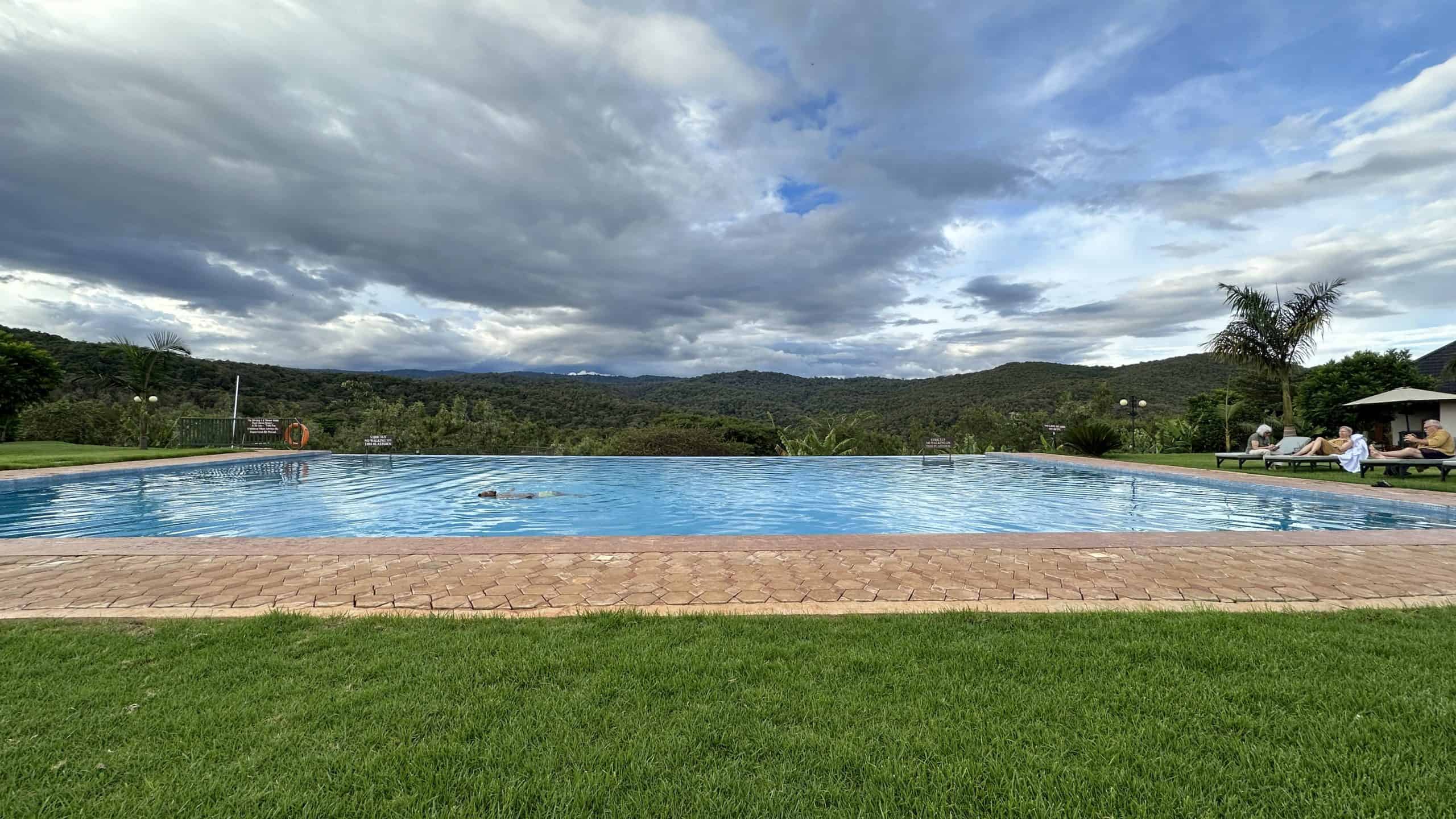 The pool area