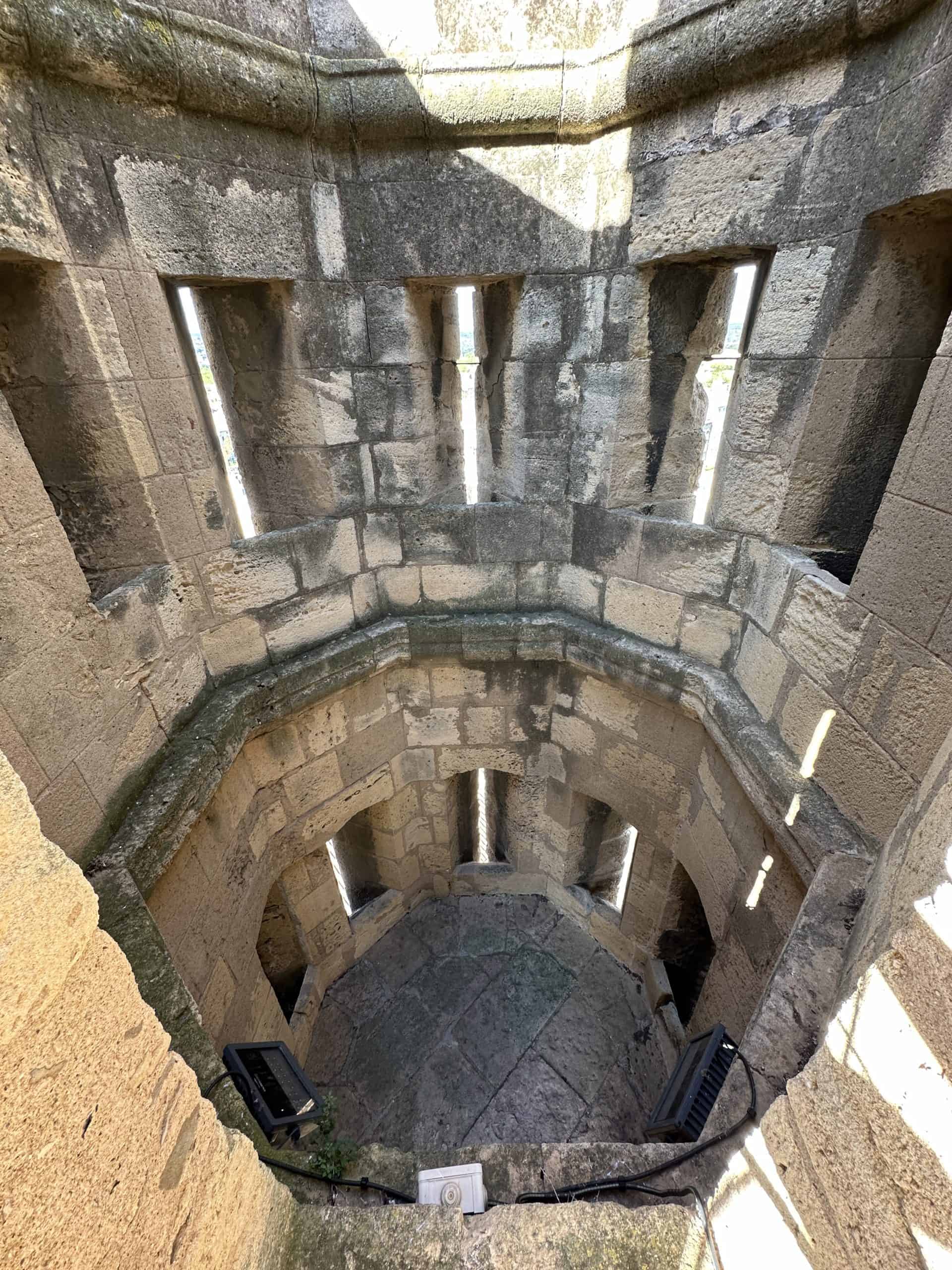 Inside one of the turrets