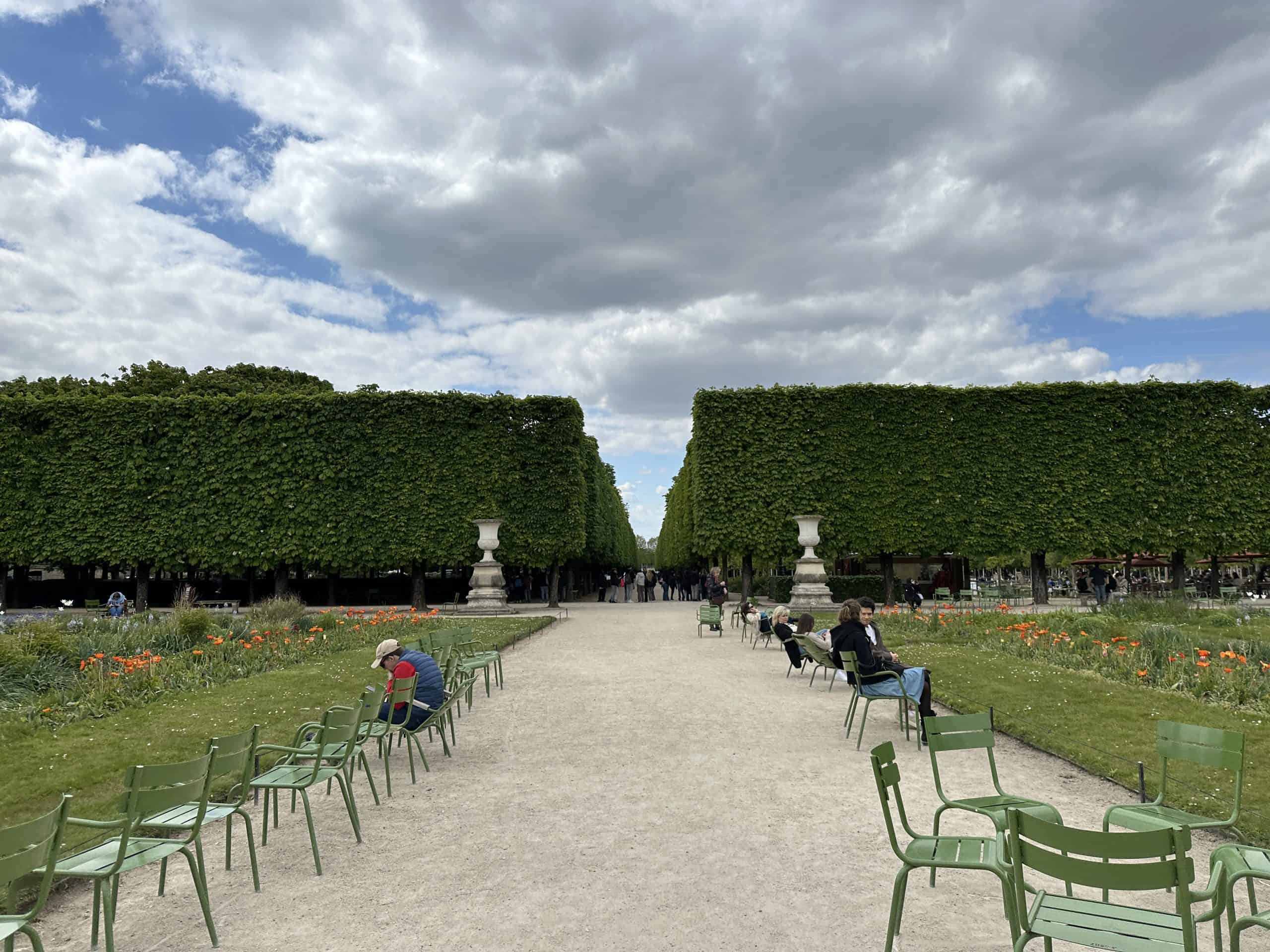 Chairs for relaxing in the gardens