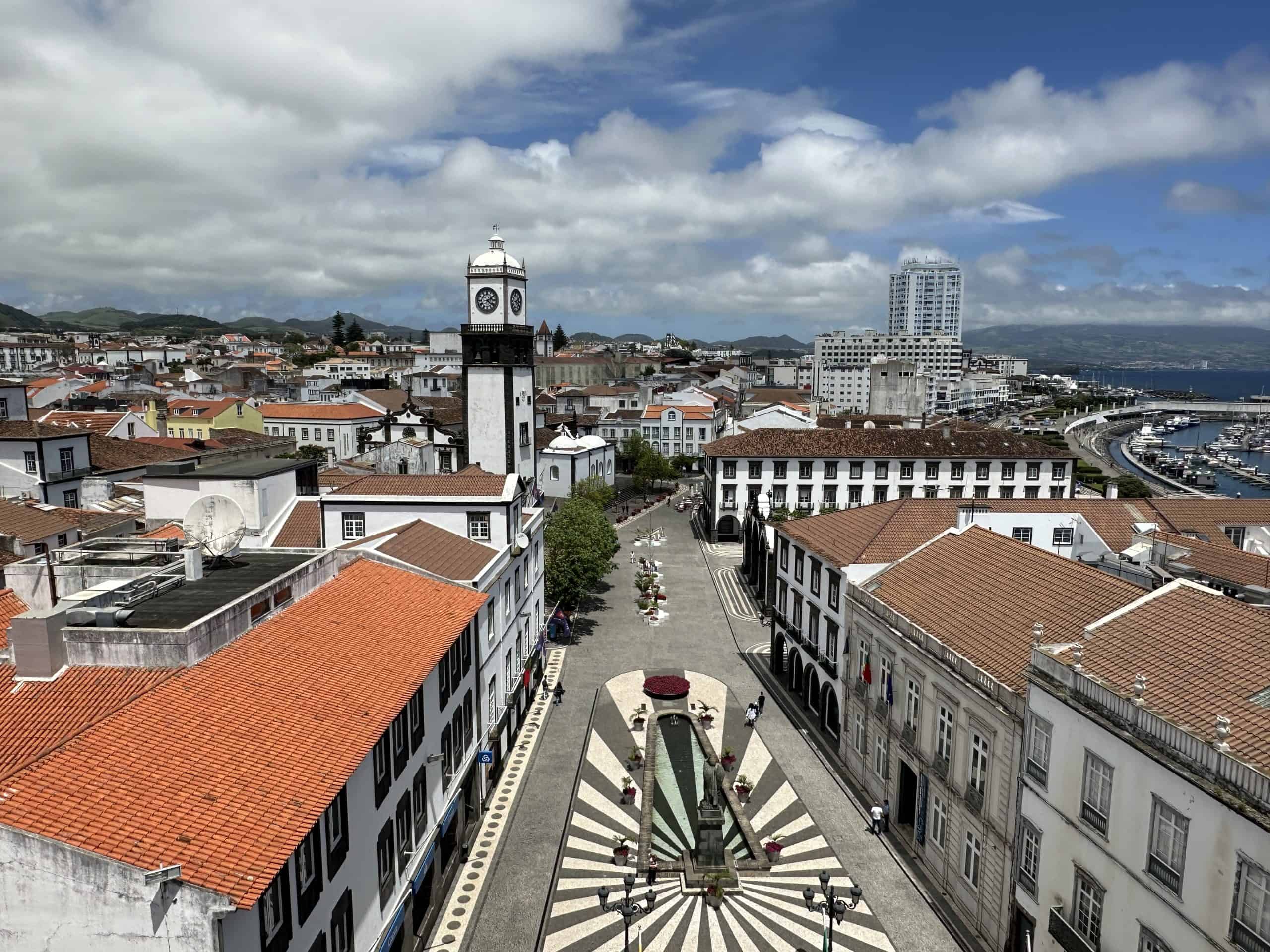 View over the city from the top of the tower