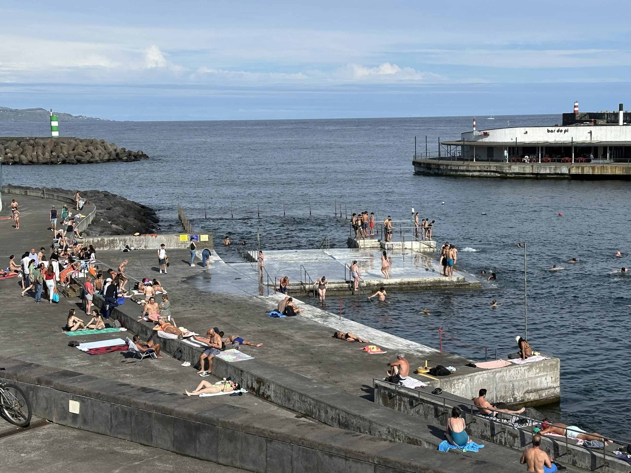 Public swimming pools set in the sea