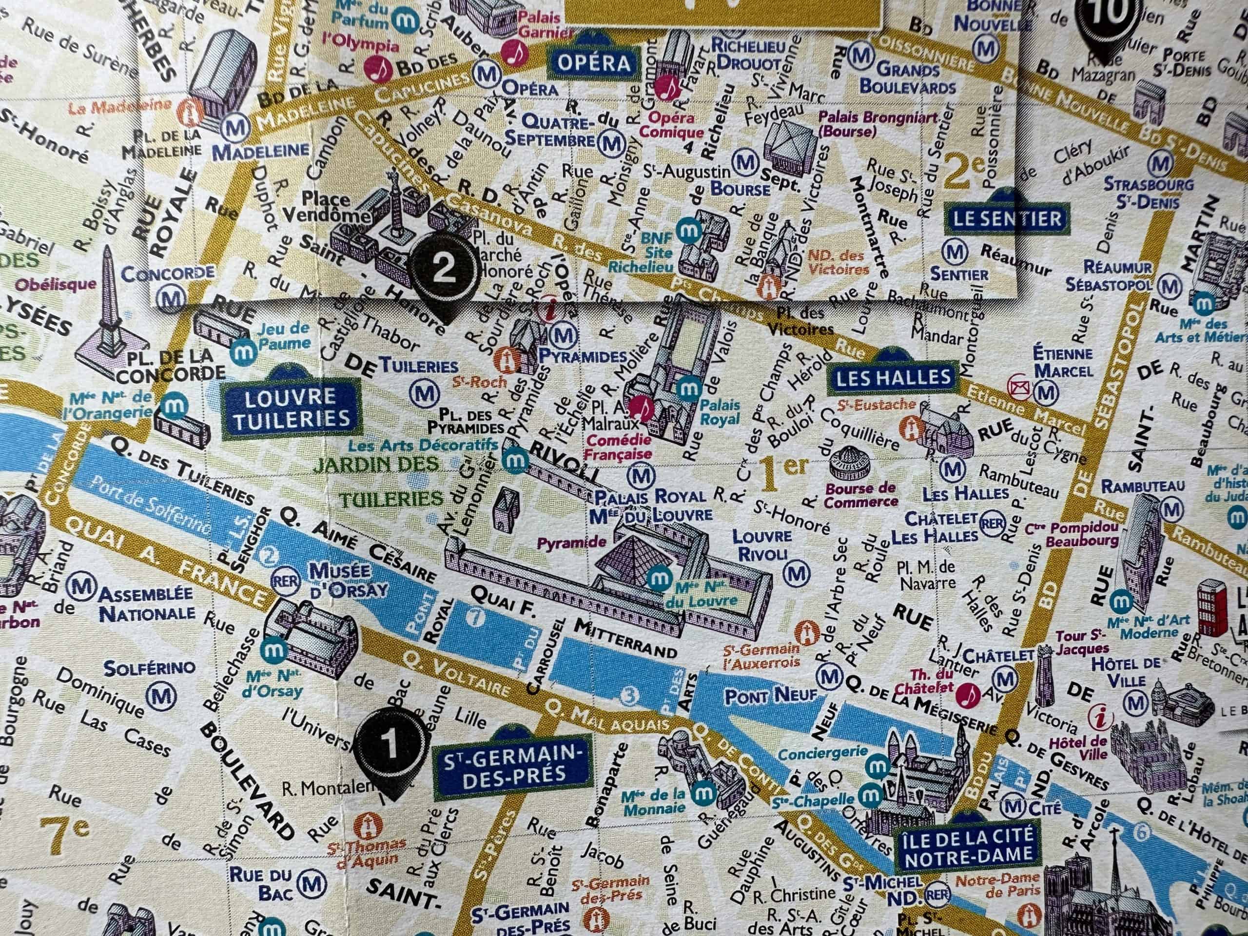 Map of the first arrondissement of Paris