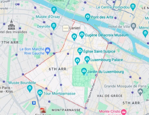 Map of the 6th arrondissement