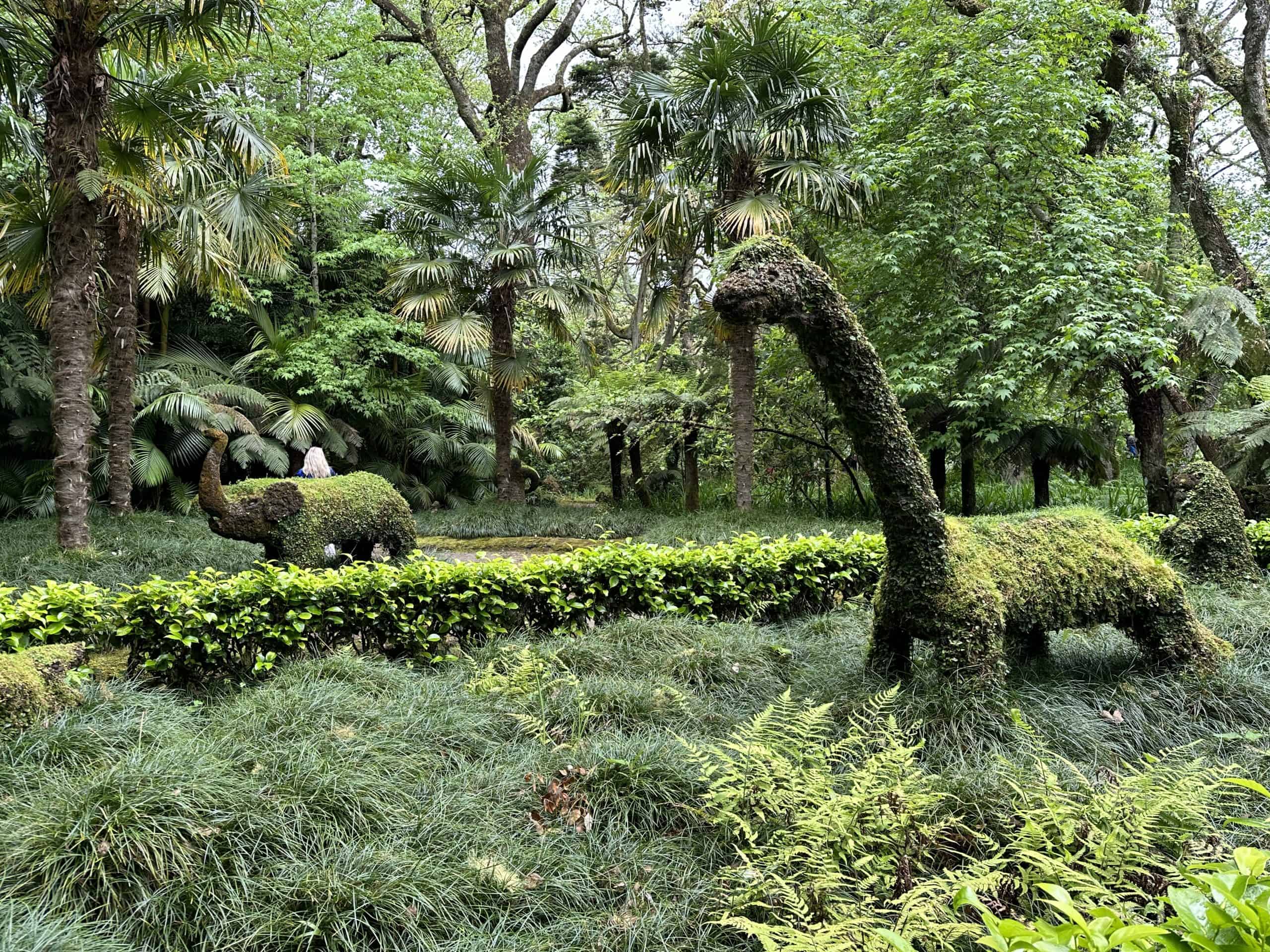 Topiary of dinosaurs