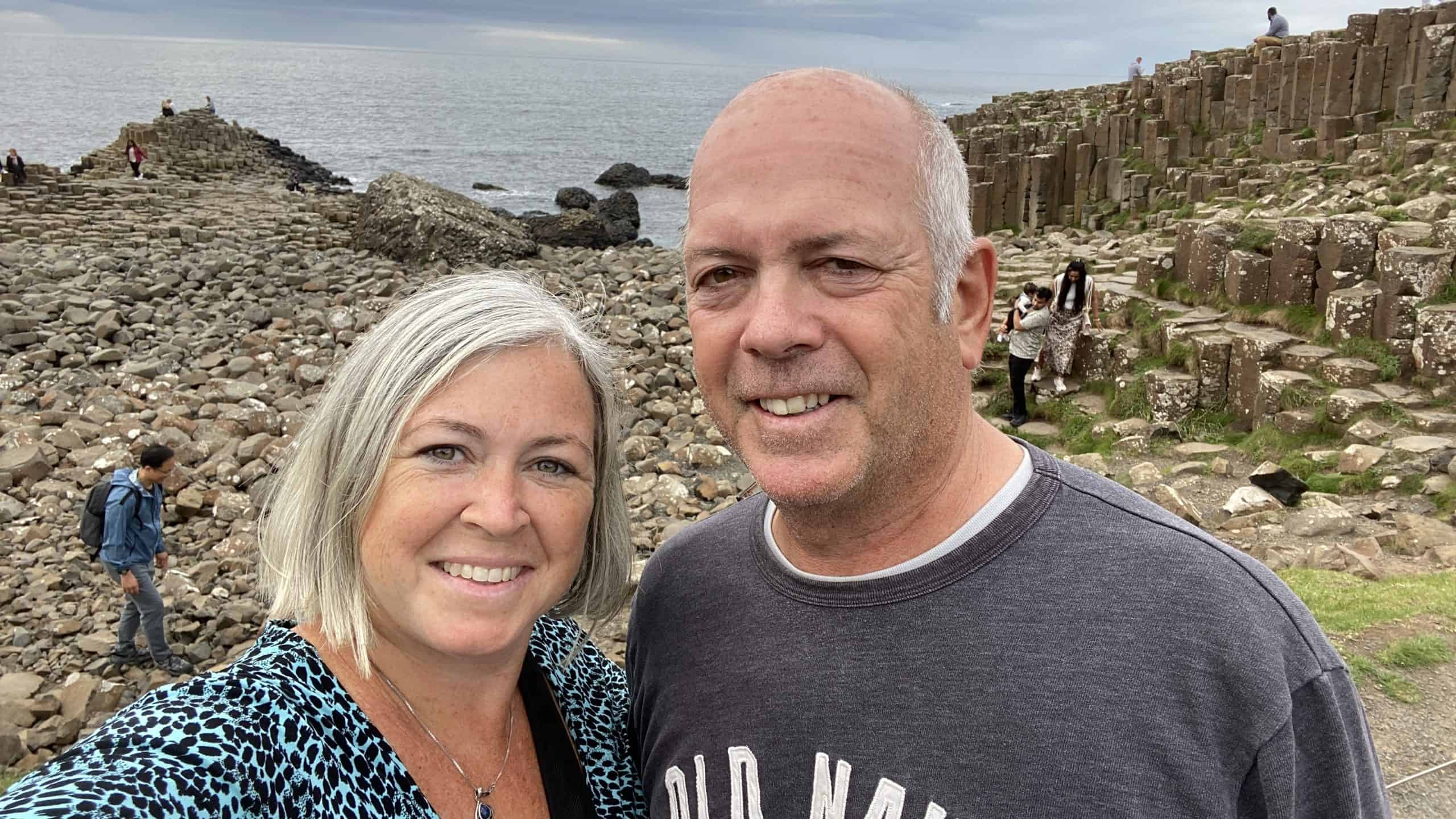Our selfie at the Giant's Causeway