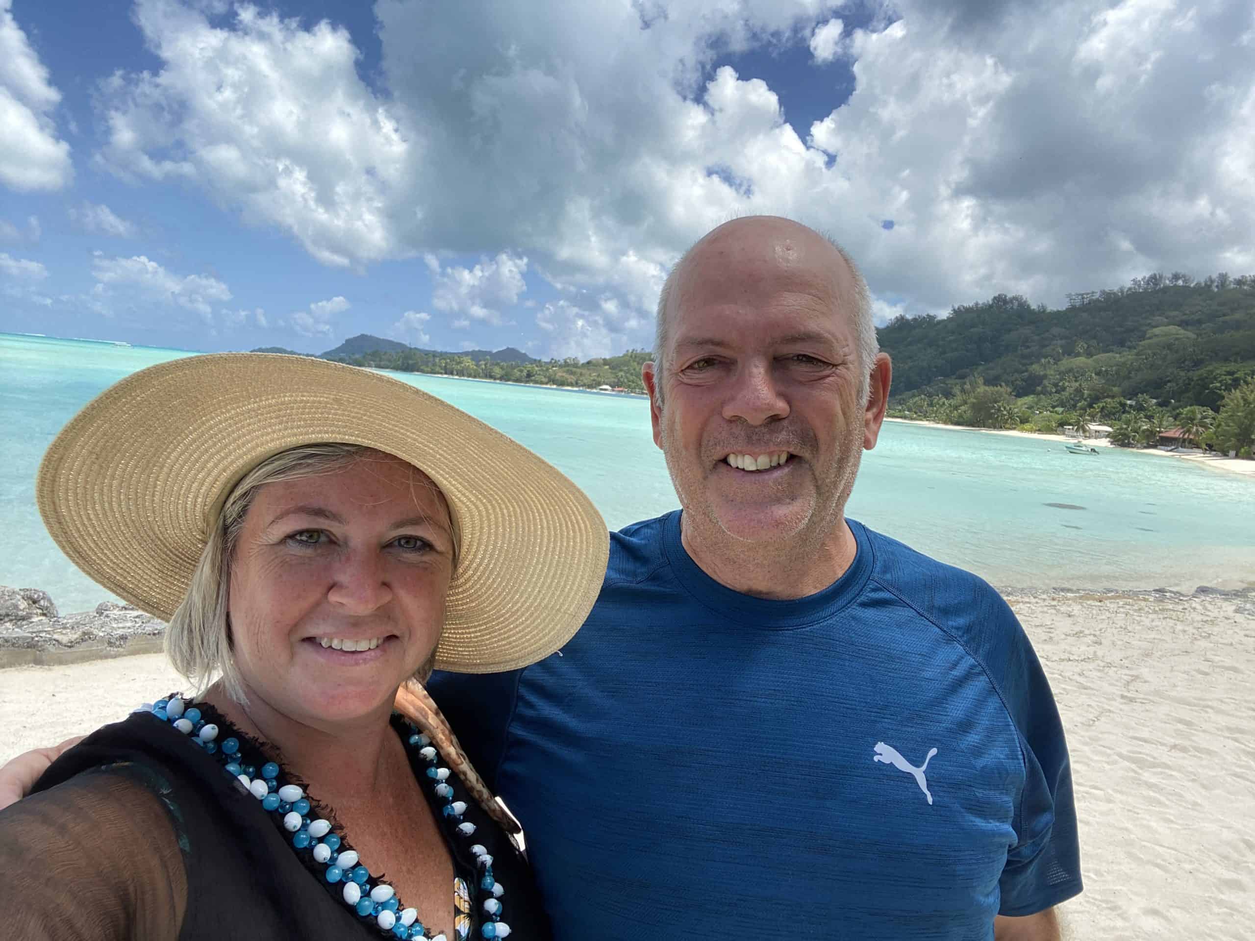 Our selfie on Matira Beach