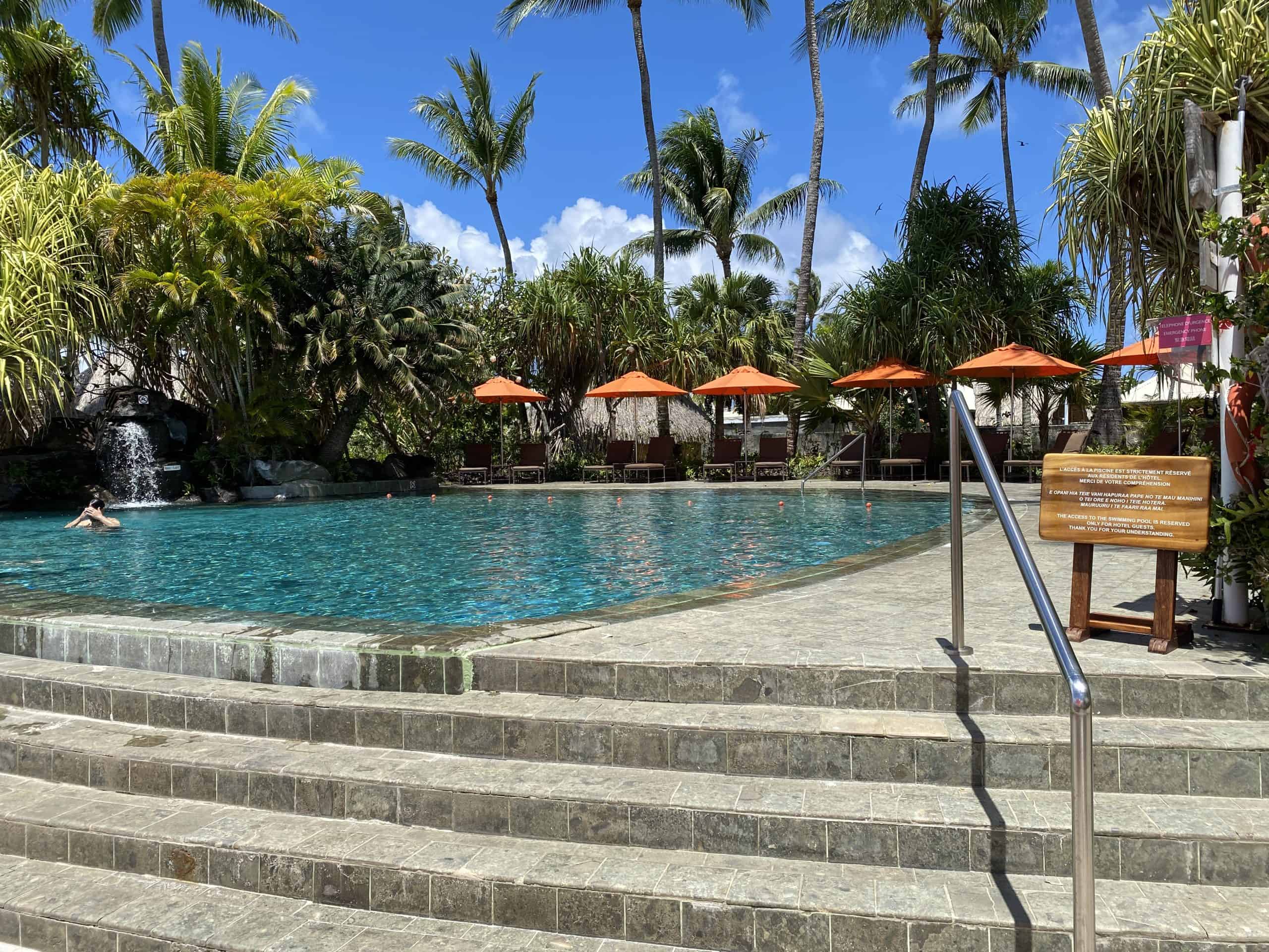 Pool area at the Intercontinental Bora Bora Le Moana