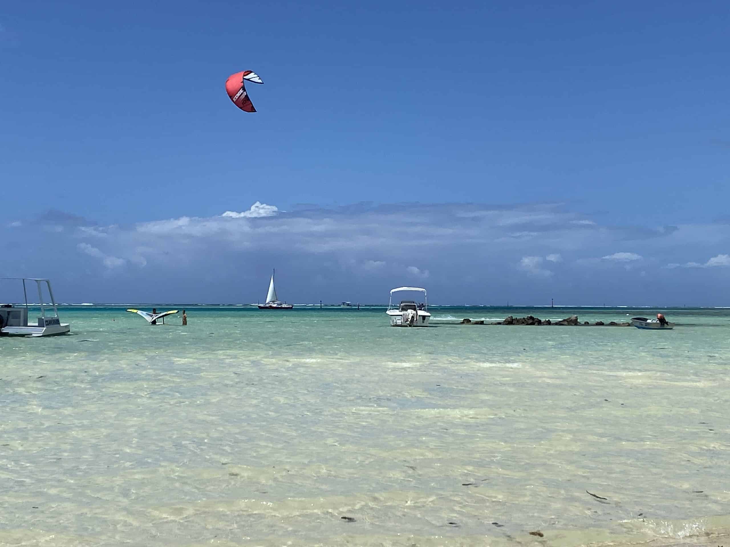 Kite surfers on the beach