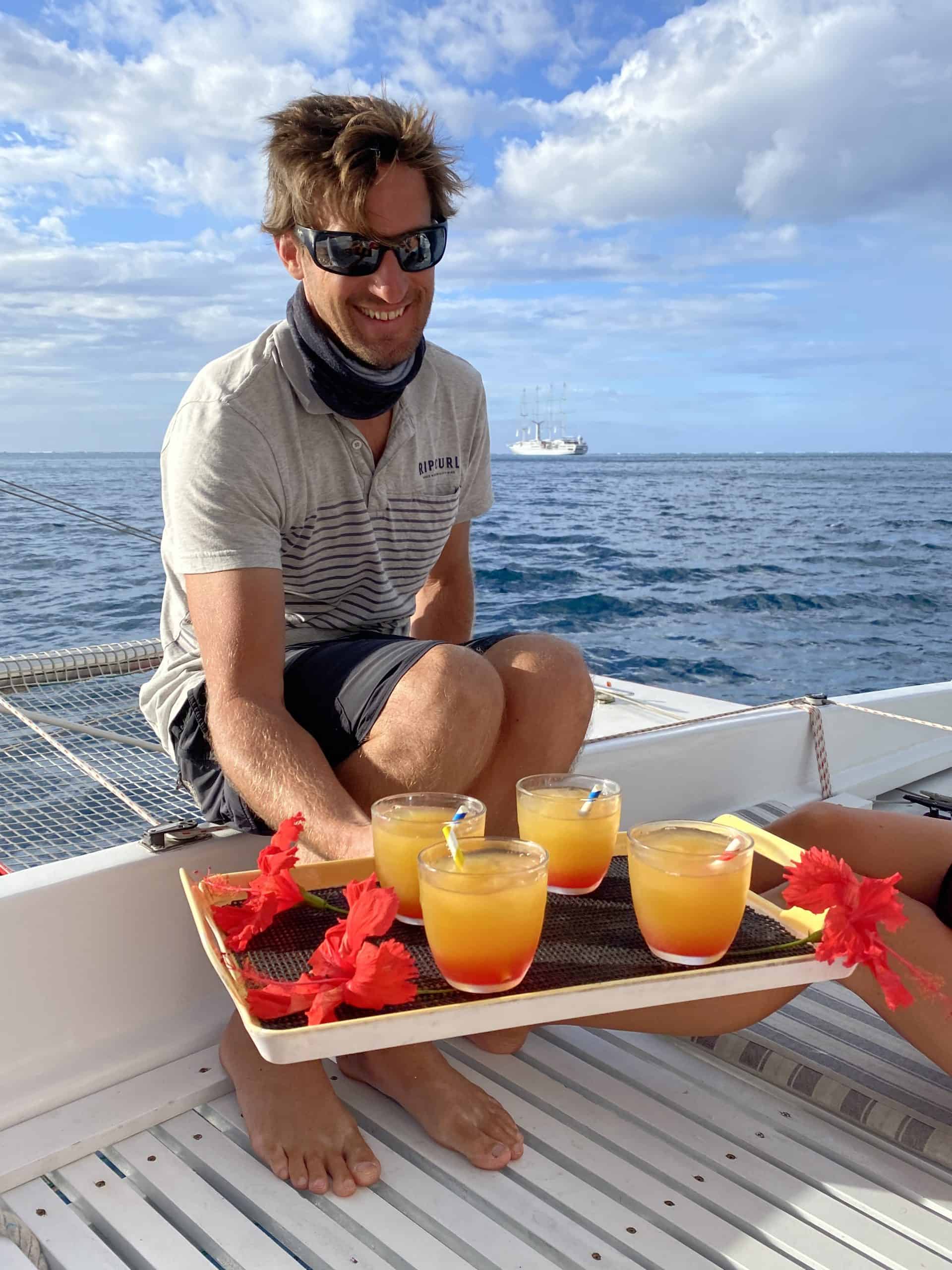 Captain Leo serving Mai Tais