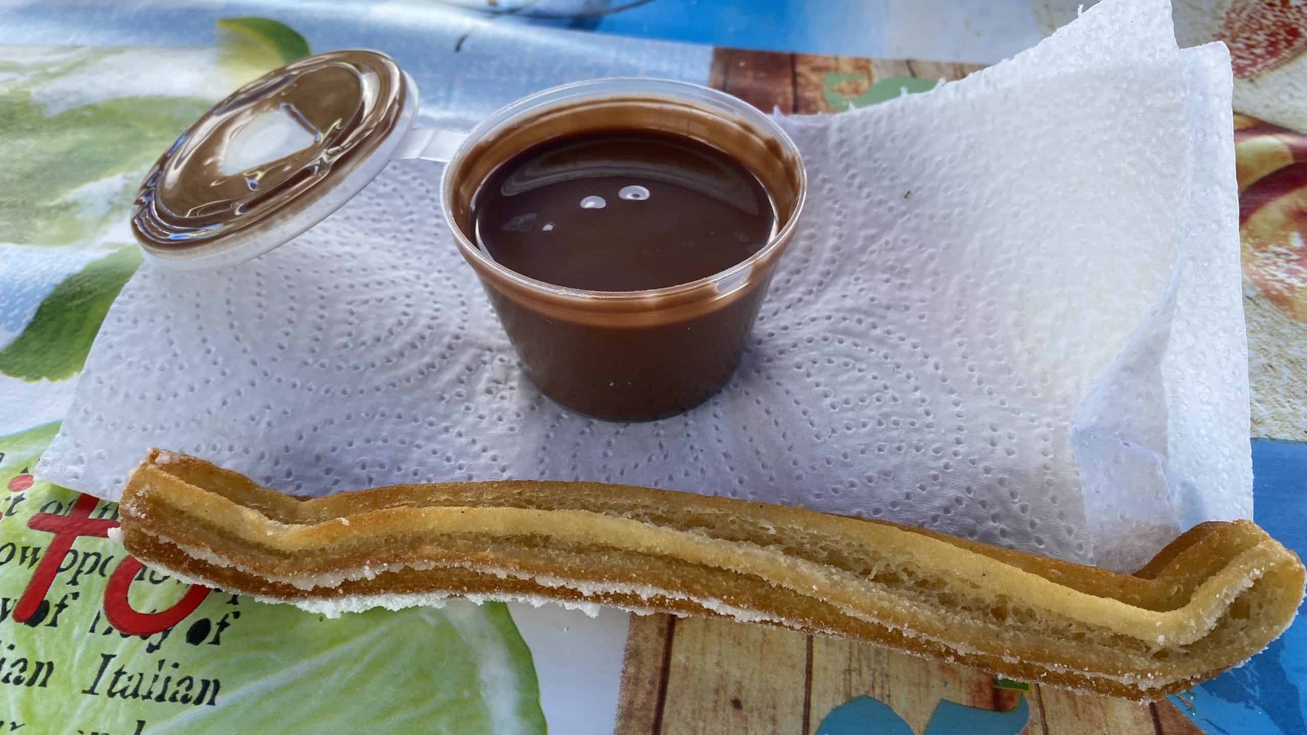 Churro with Nutella sauce for dipping
