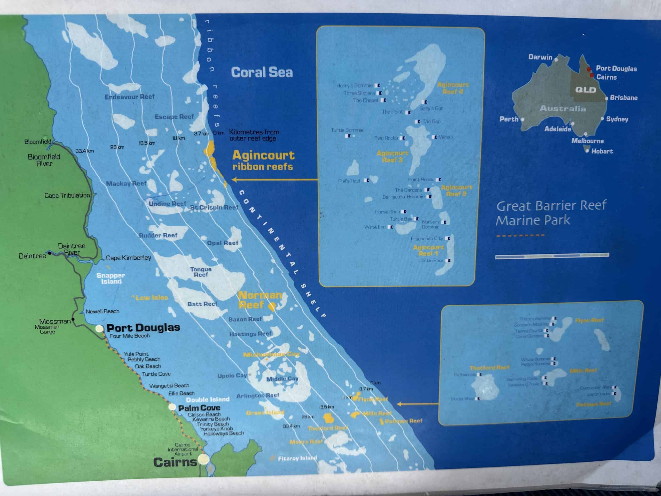 Poster showing location of Agincourt Reef