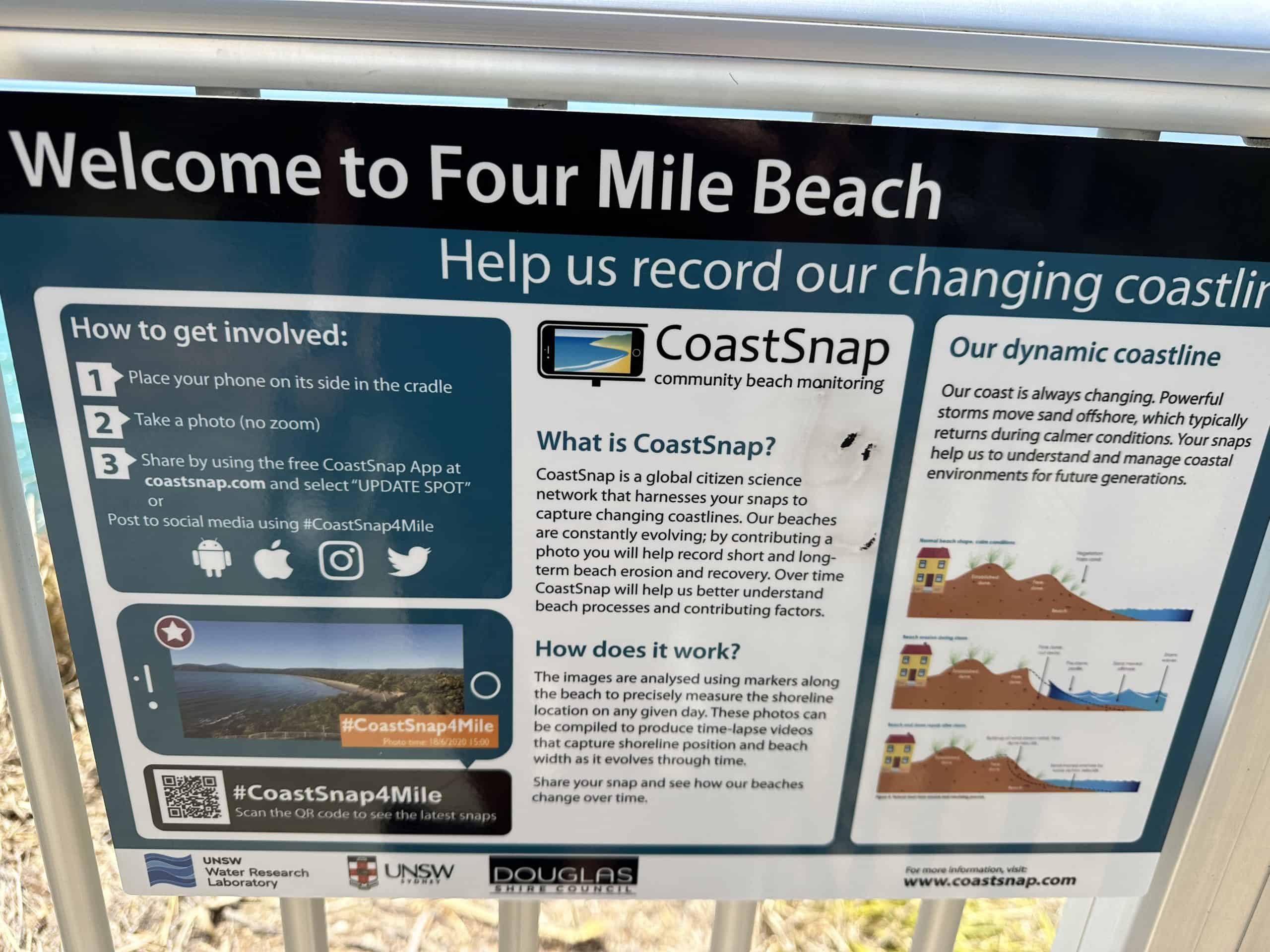 Informational sign about CoastSnap