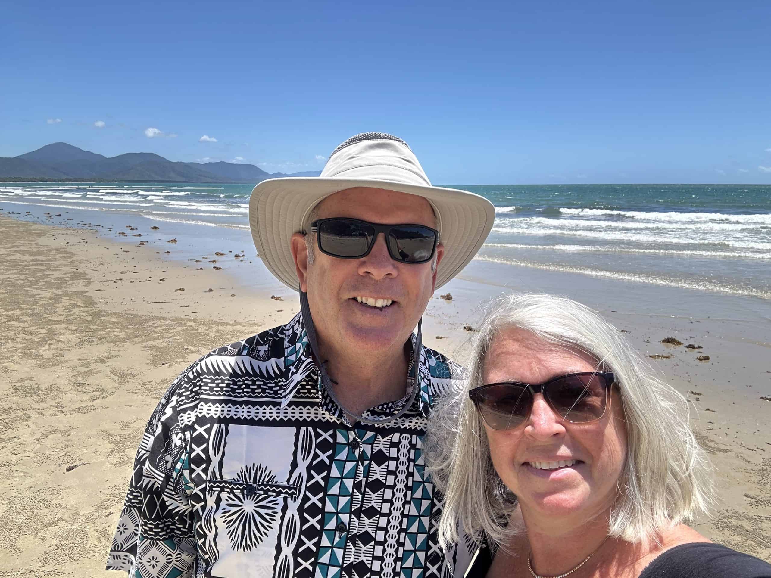 Our selfie on Four Mile Beach