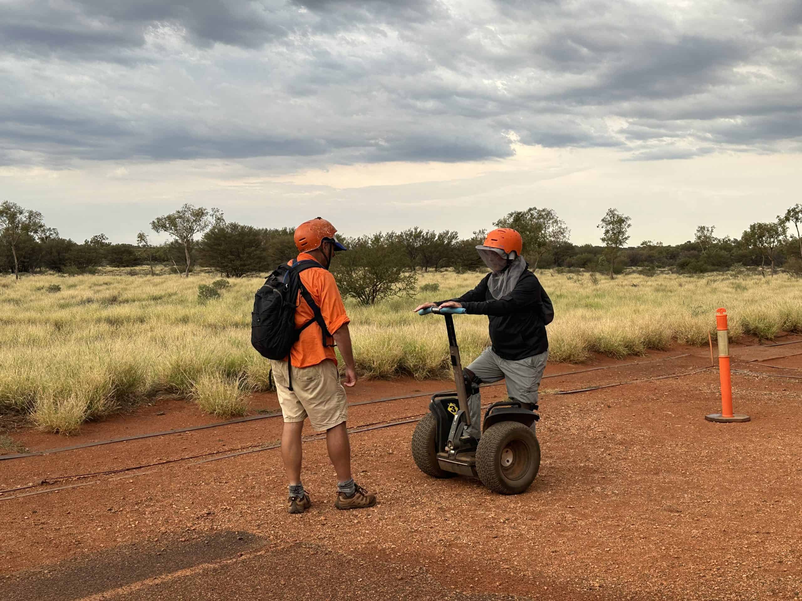 Denis learning to ride the Segway