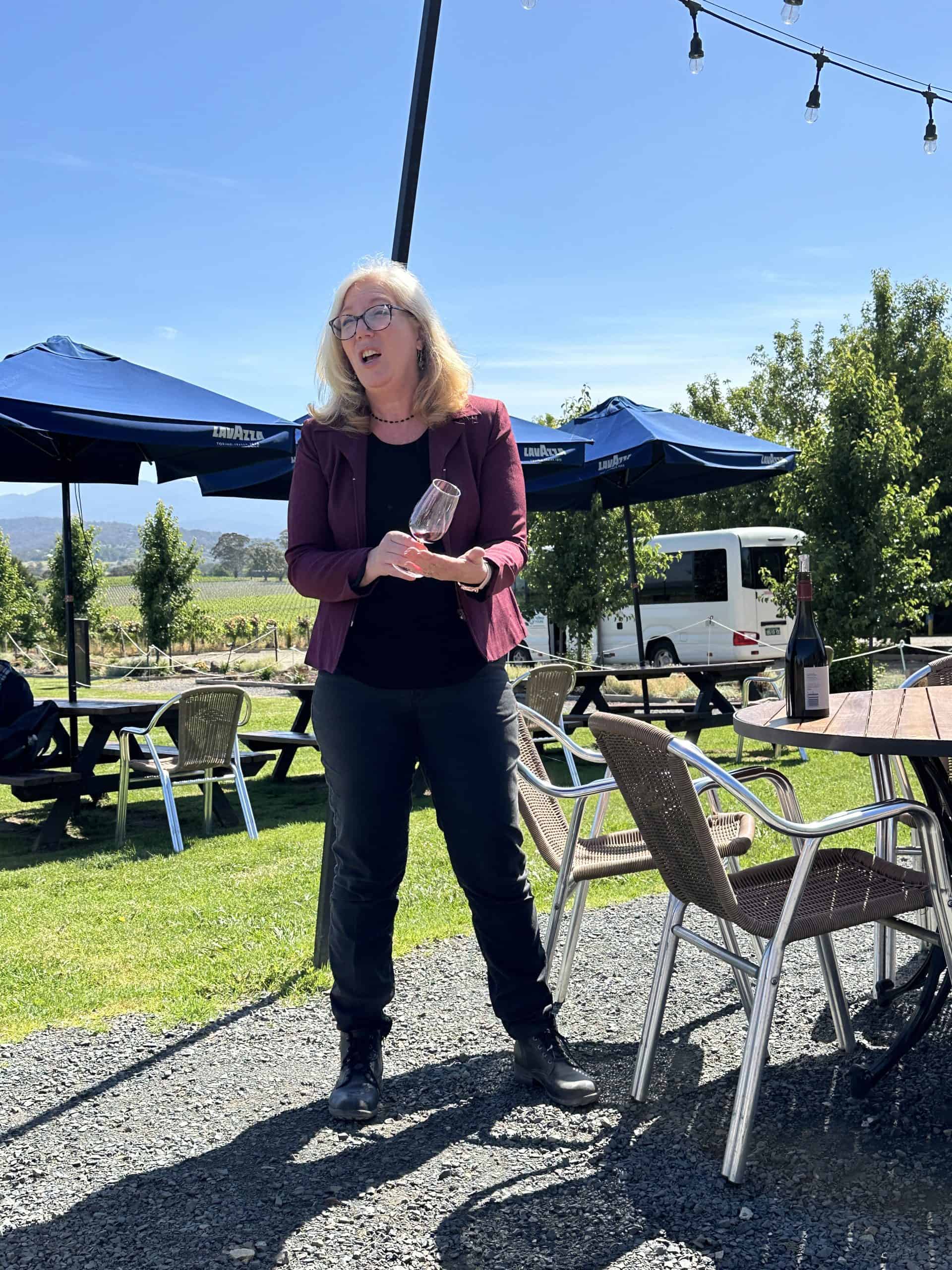 Bubbly tasting instructions from the winery rep