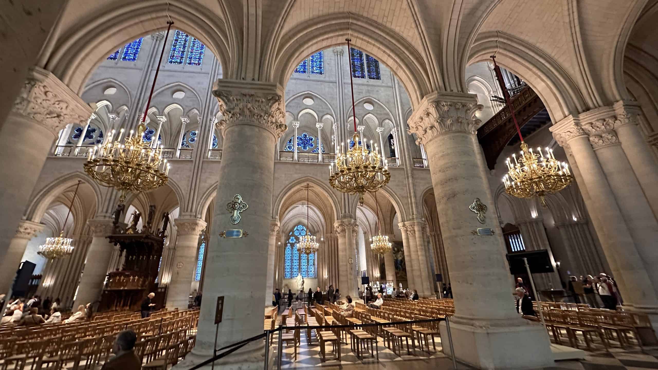 Beautiful restored interior of Notre Dame