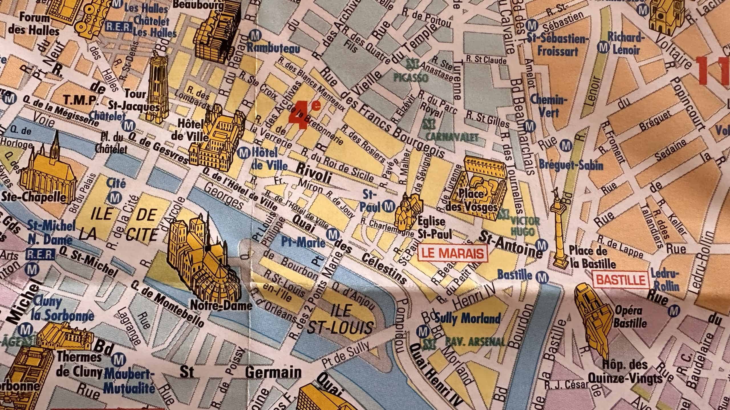 Map of the 4th arrondissement